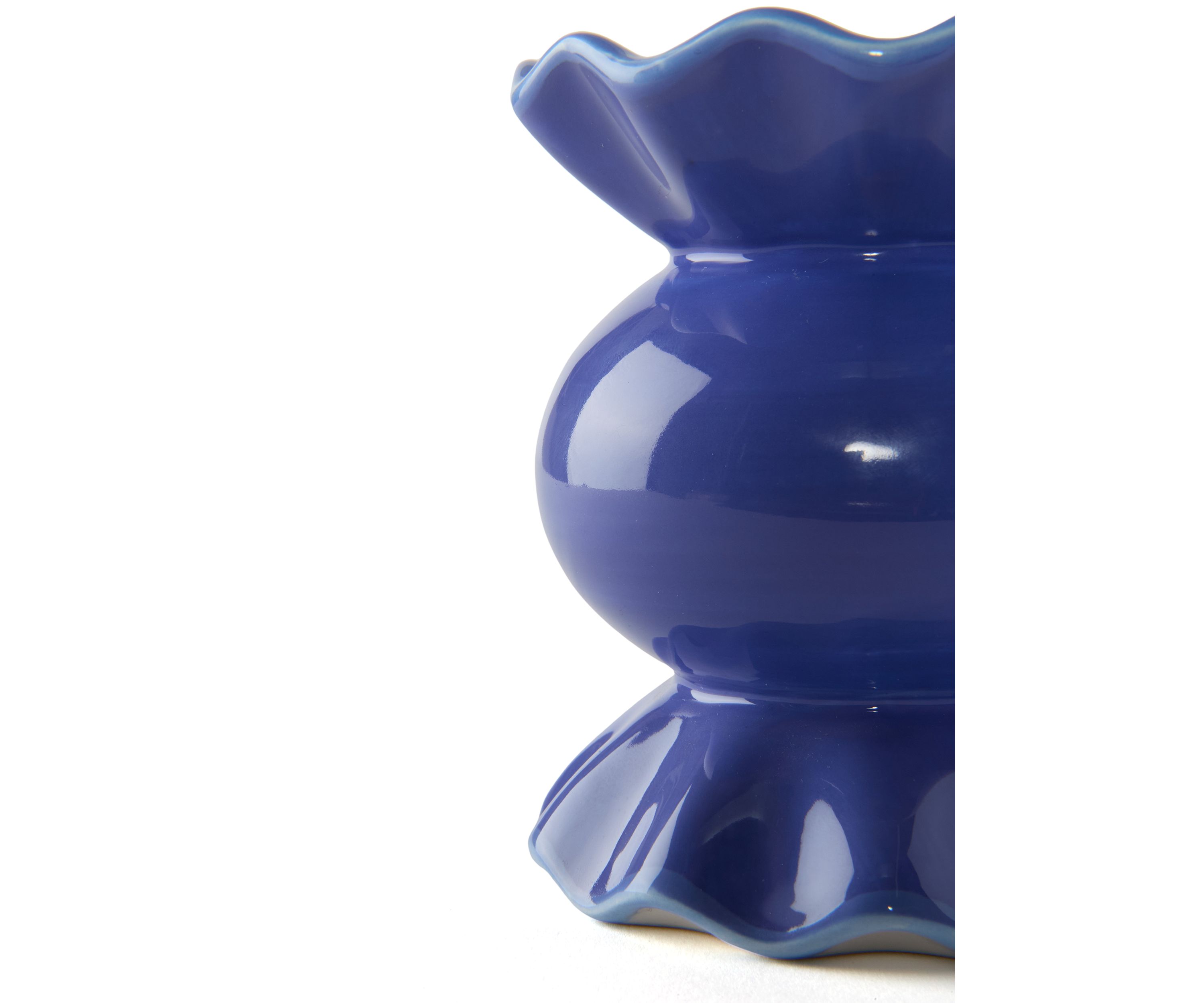 Iris Blue Small Ruffle Candle Holder