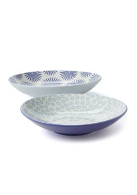 COTON COLORS Set of 2 Iris Blue Serving Bowls