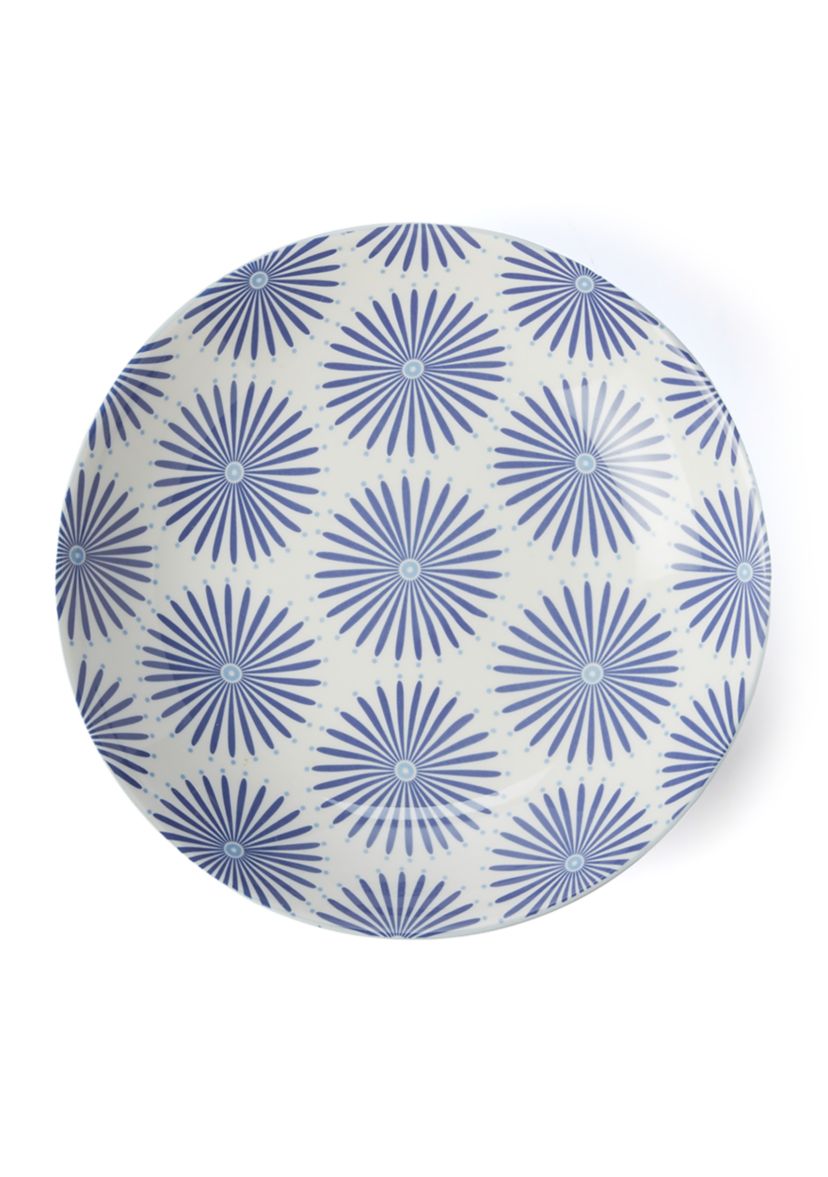 Set of 2 Iris Blue Serving Bowls