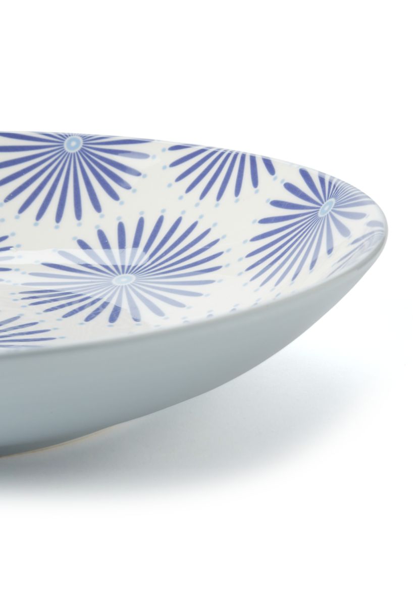 Set of 2 Iris Blue Serving Bowls
