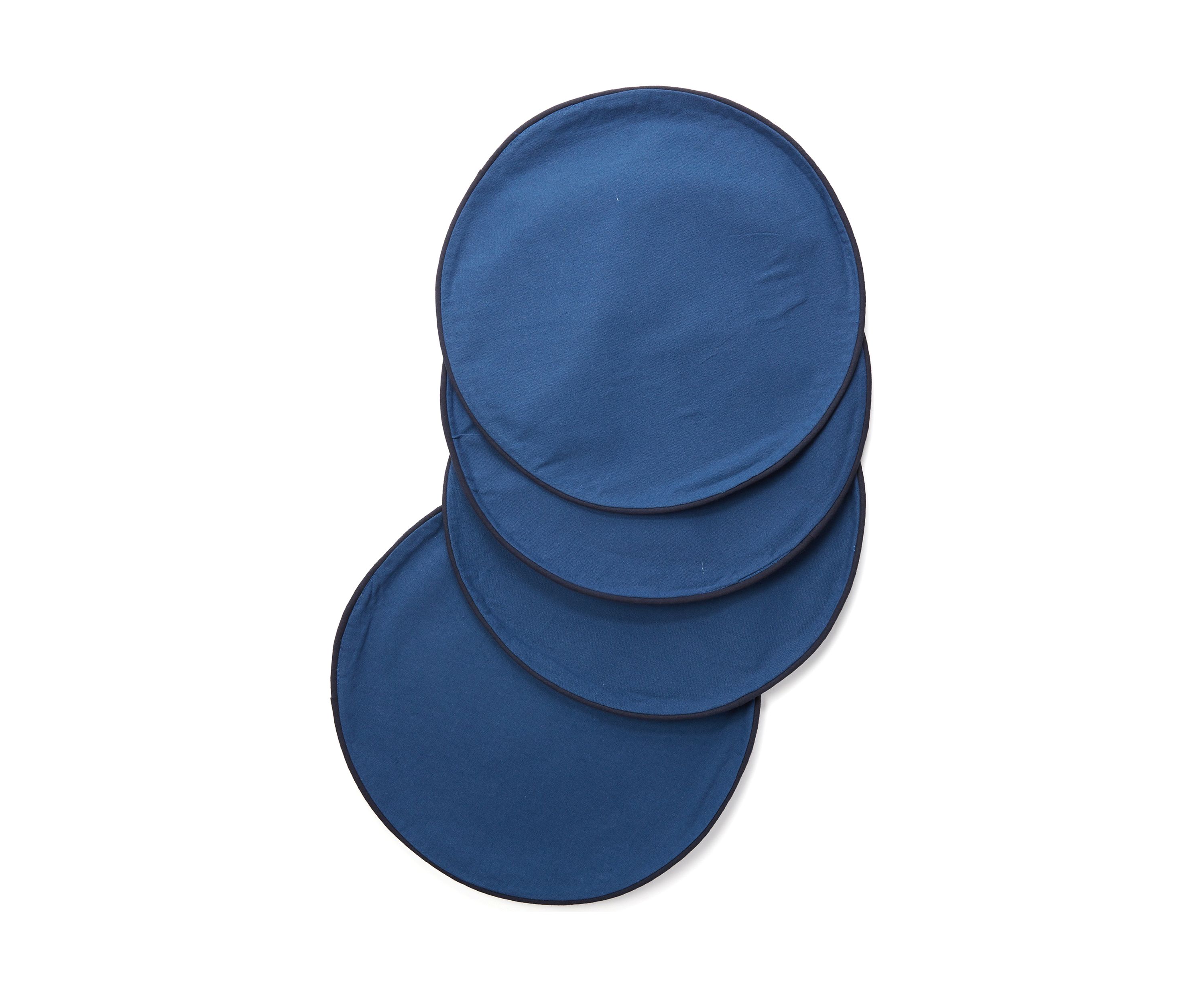 Set of 4 Round Navy Placemats