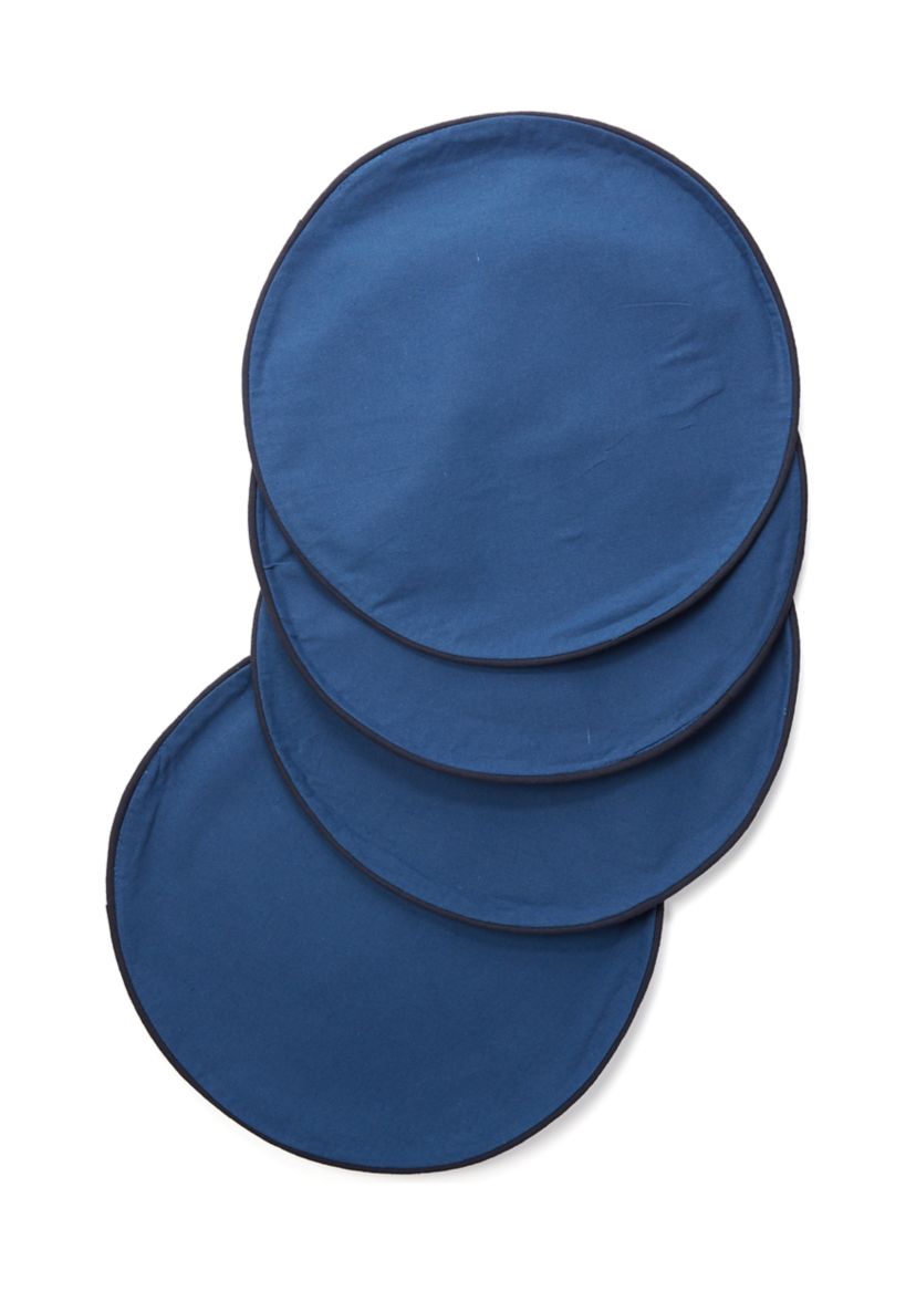 Set of 4 Round Navy Placemats