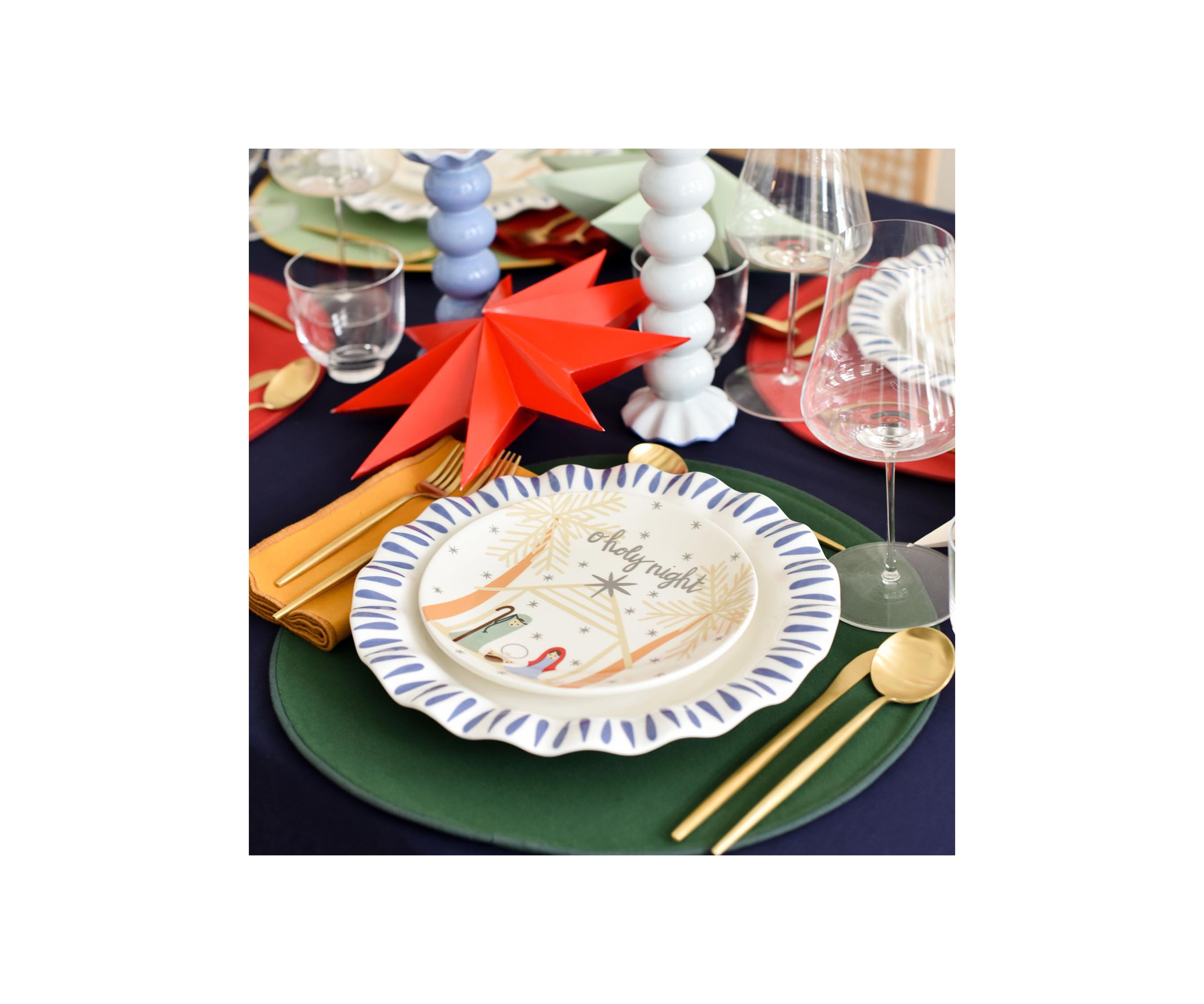 O Holy Night Salad Plate Fair Skin
