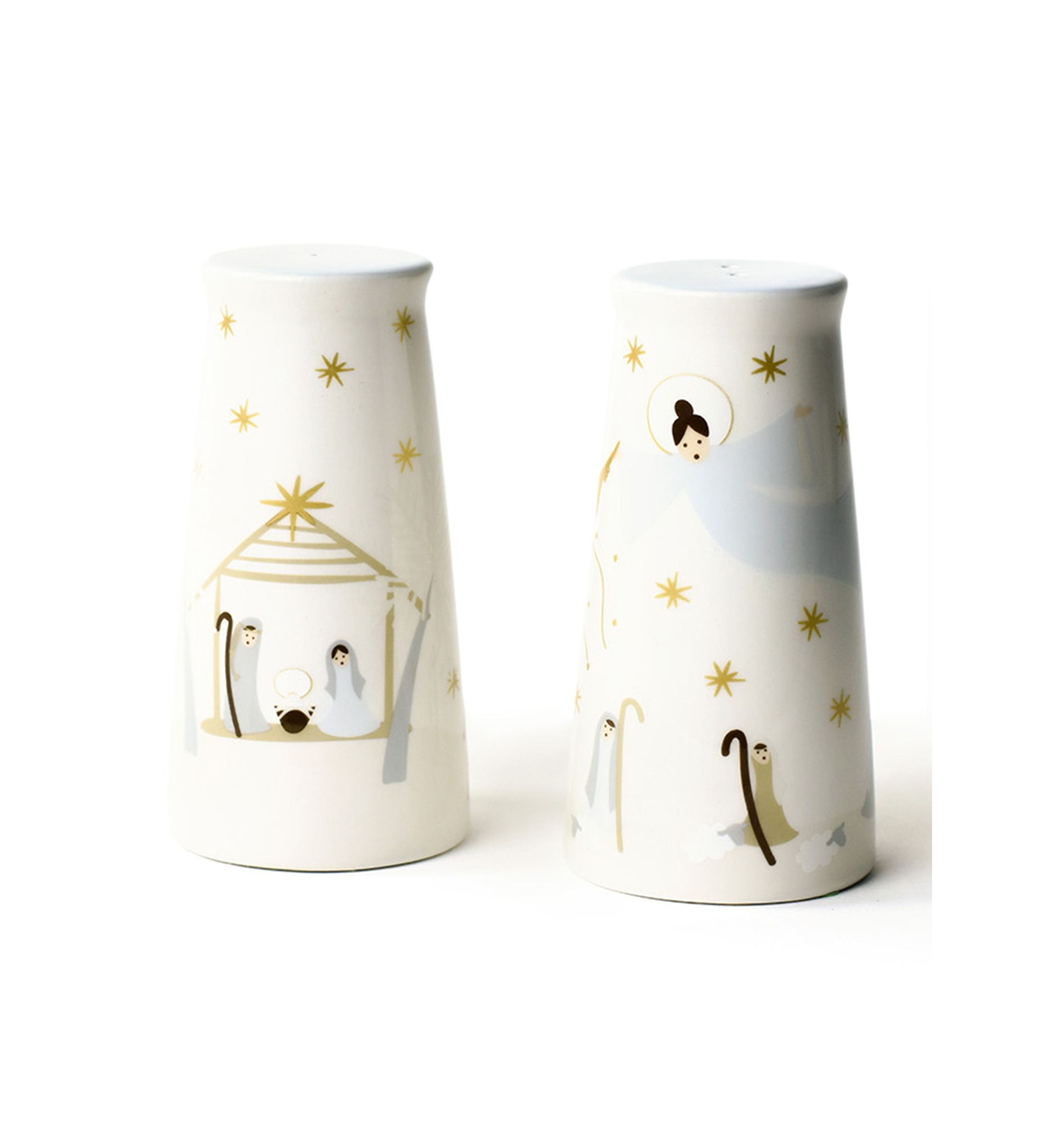 O Holy Night Pedestal Salt and Pepper Shaker Set Fair Skin