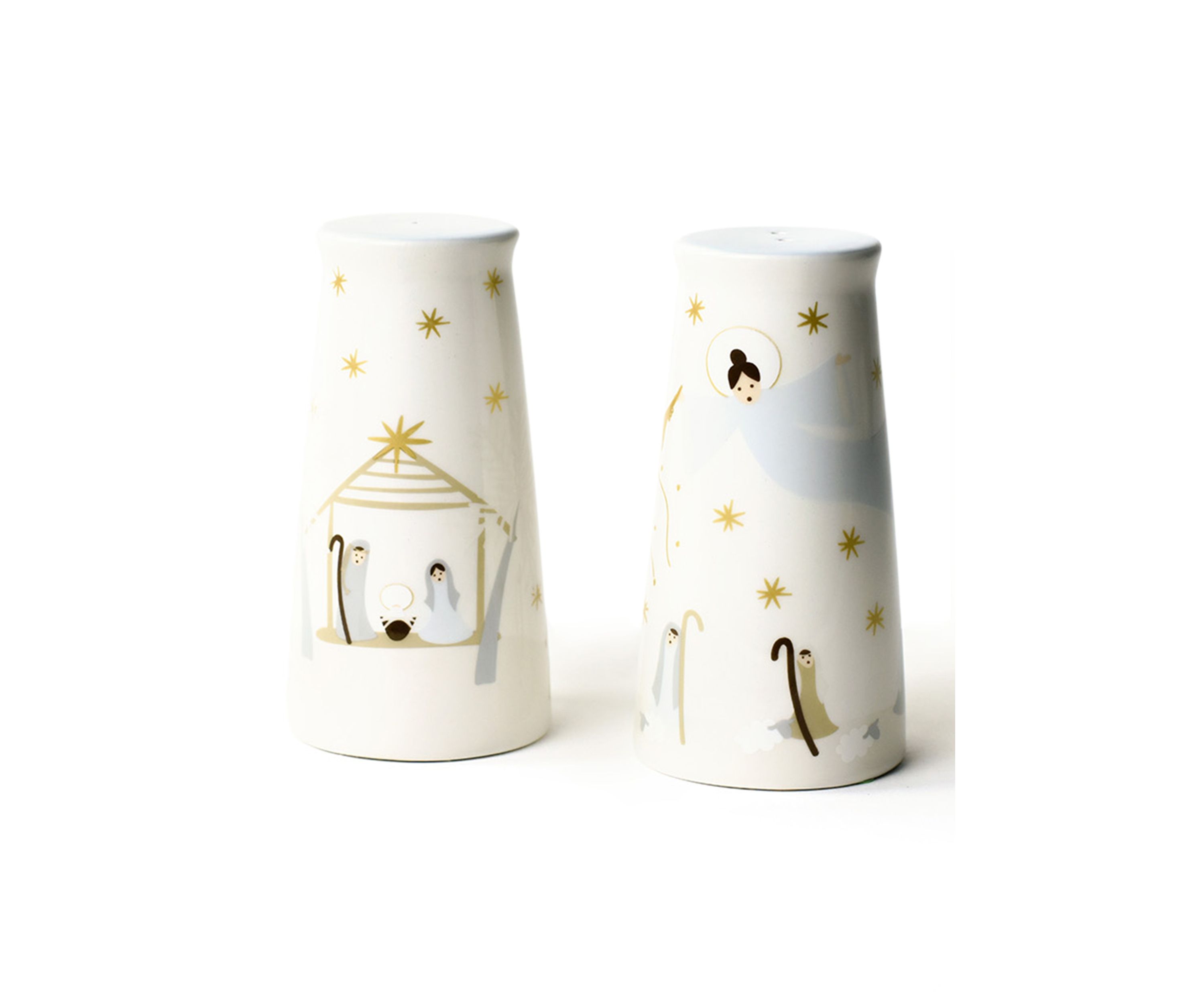 O Holy Night Pedestal Salt and Pepper Shaker Set Fair Skin