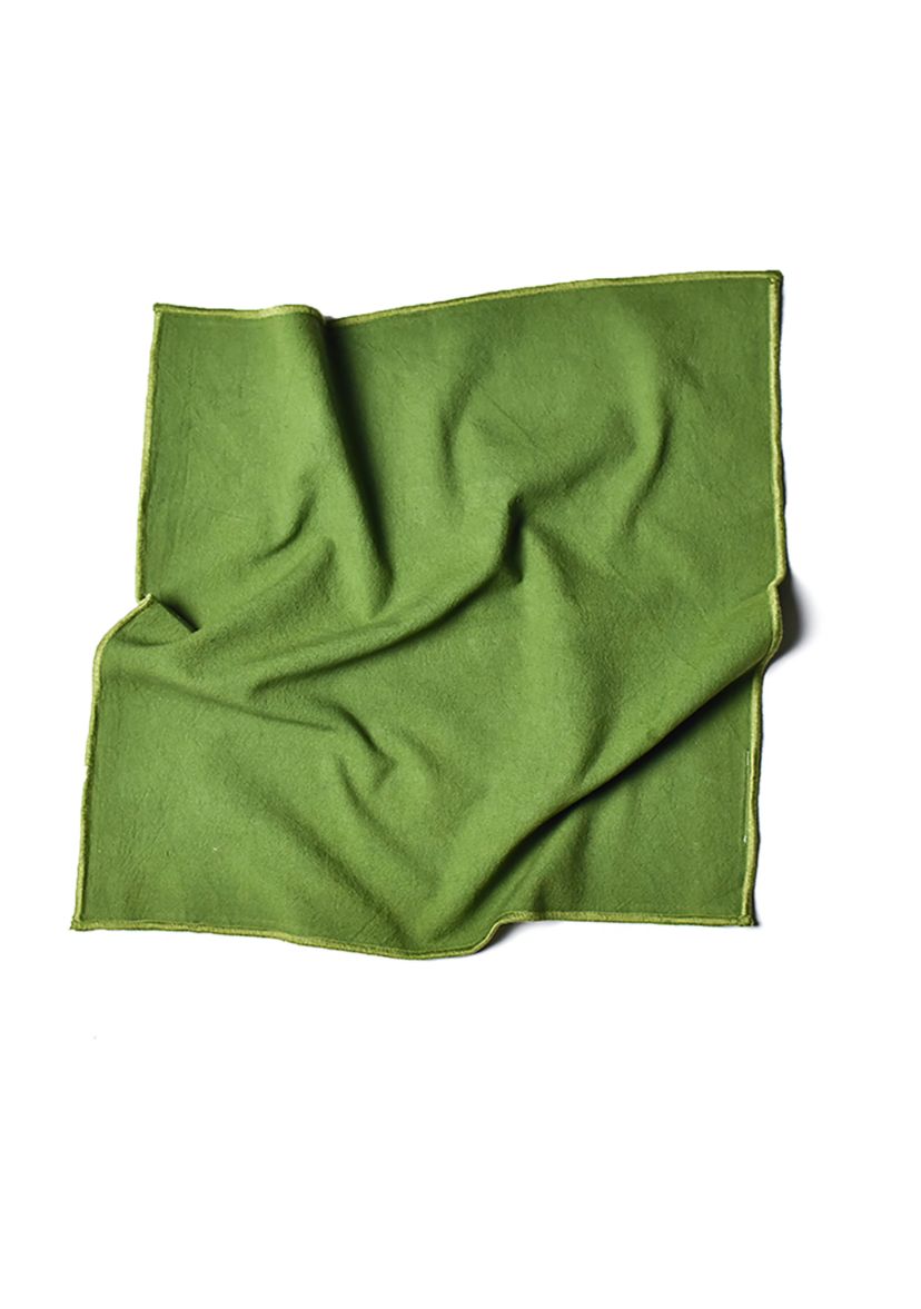 Olive Color Blocked Napkins - Set of 4