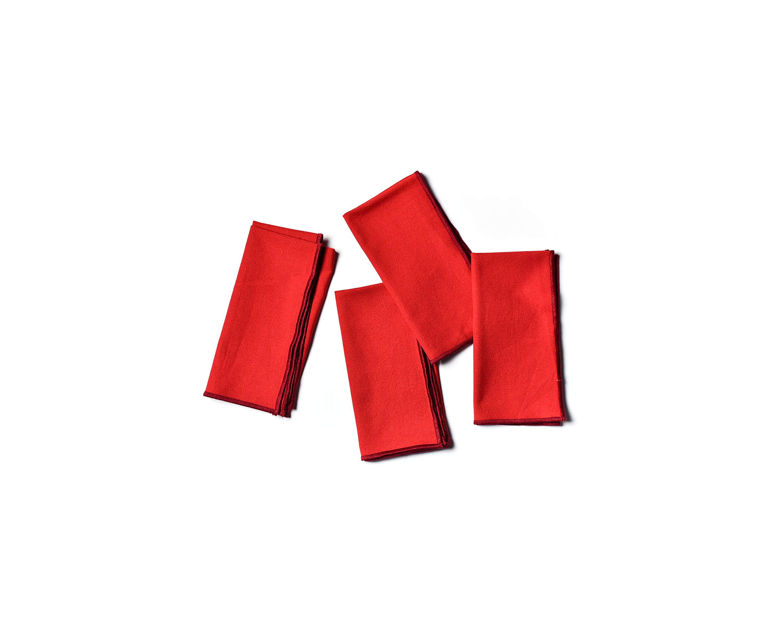 4 Color Block Red Napkins