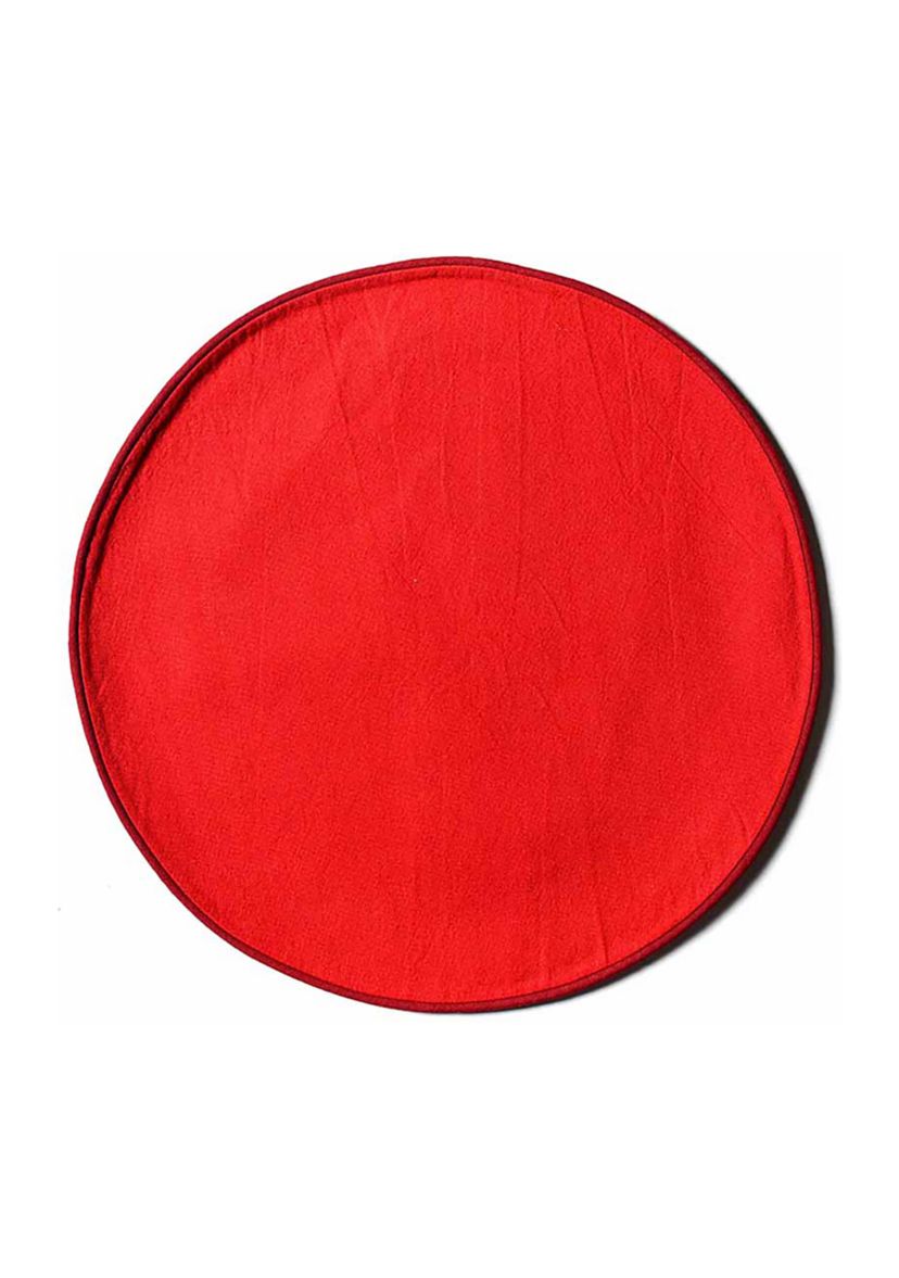 Red Color-Blocked Round Placemats - Set of 4