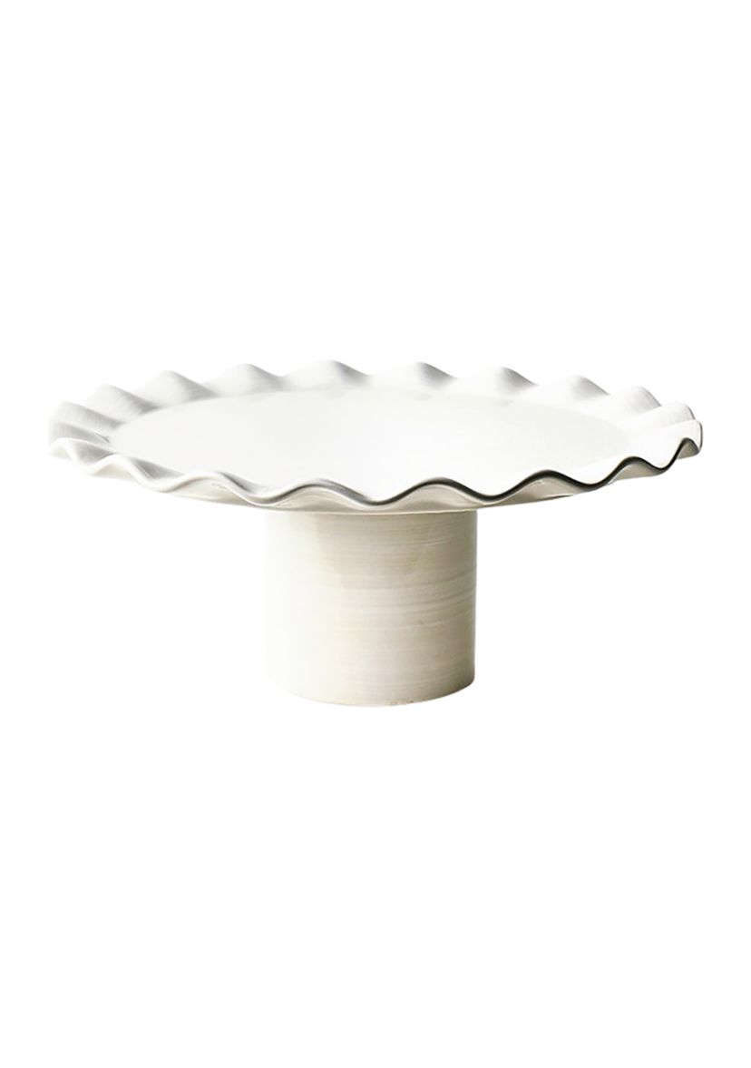 Signature White Ruffle Large Cake Stand