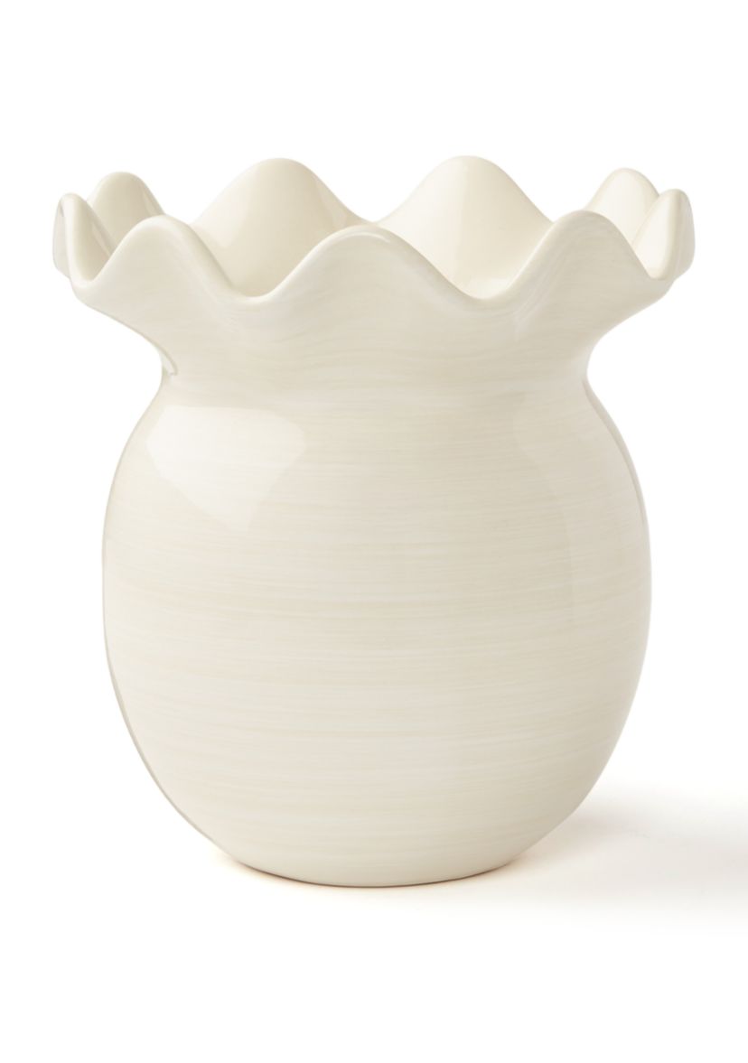 Signature White Ruffle Vase