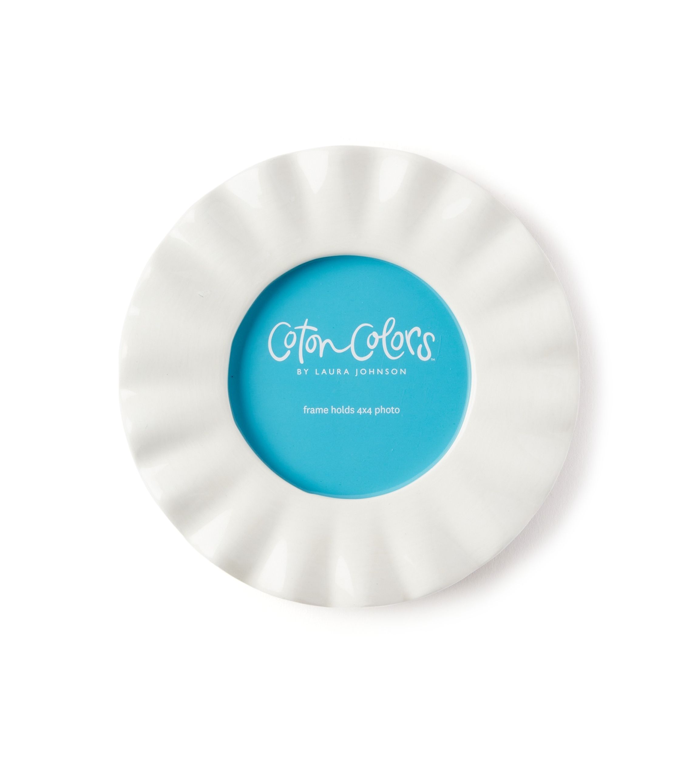 Signature White Ruffle Round Frame 