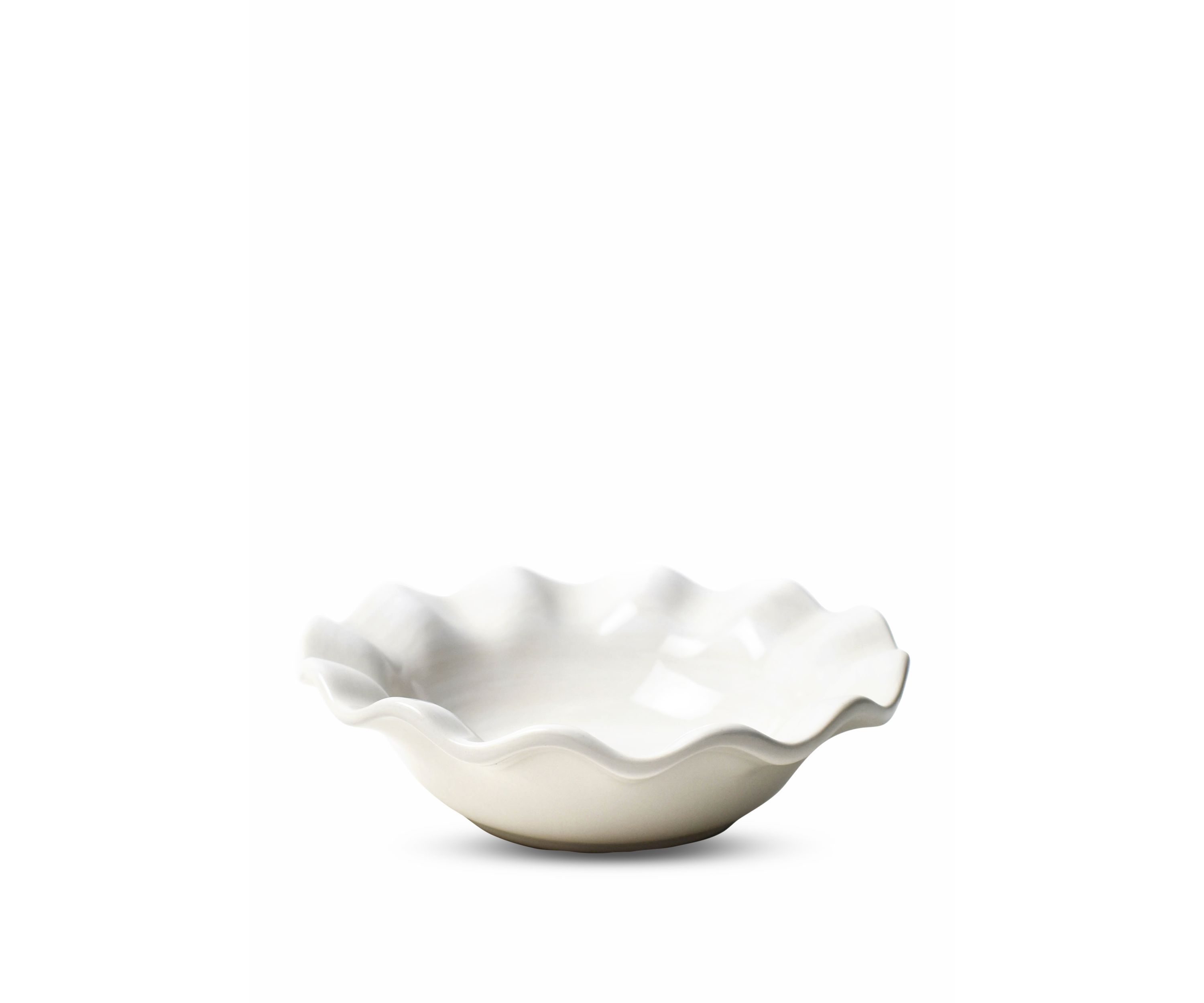 Signature White Ruffle Flare Small Bowl