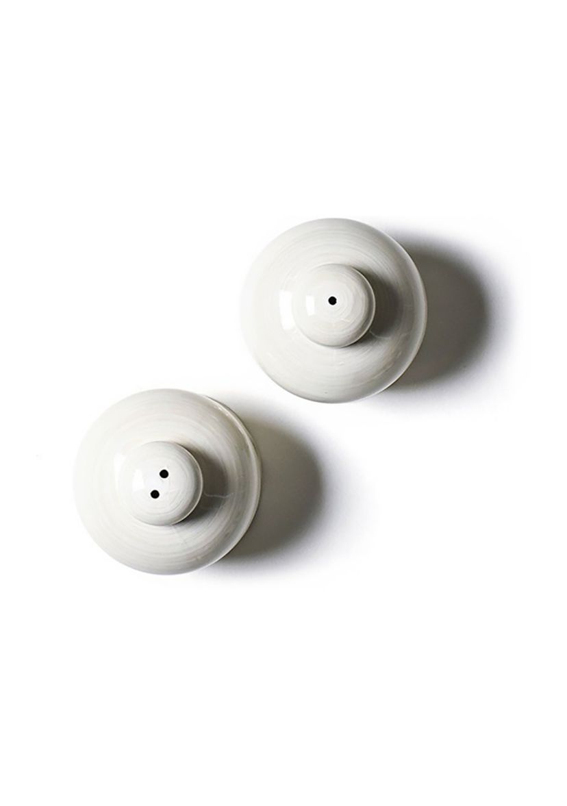 Signature White Ruffle Salt and Pepper Shaker Set