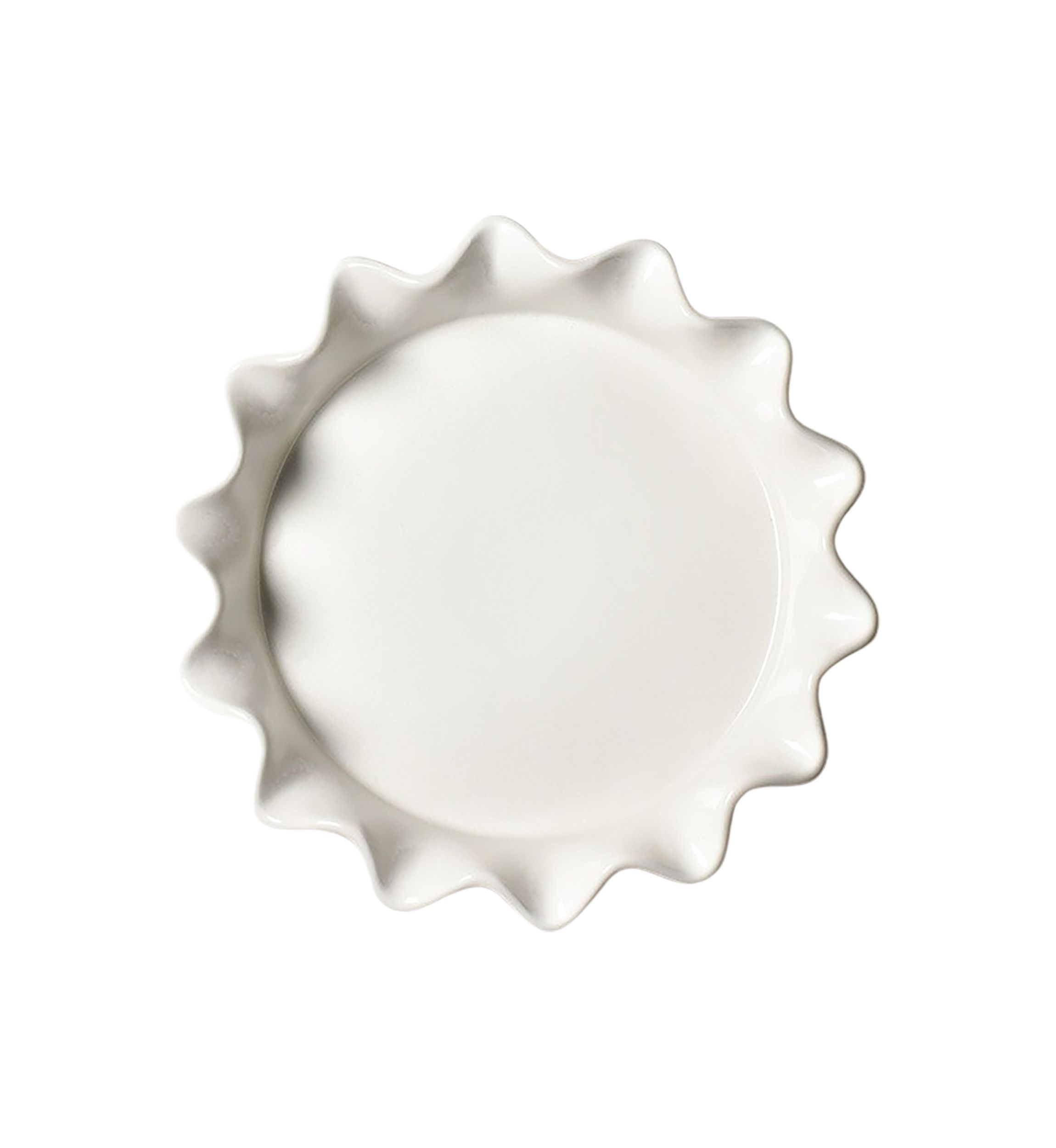 Red Stripe 8" Ruffle Pie Dish