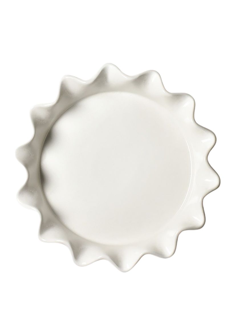 Red Stripe 8" Ruffle Pie Dish
