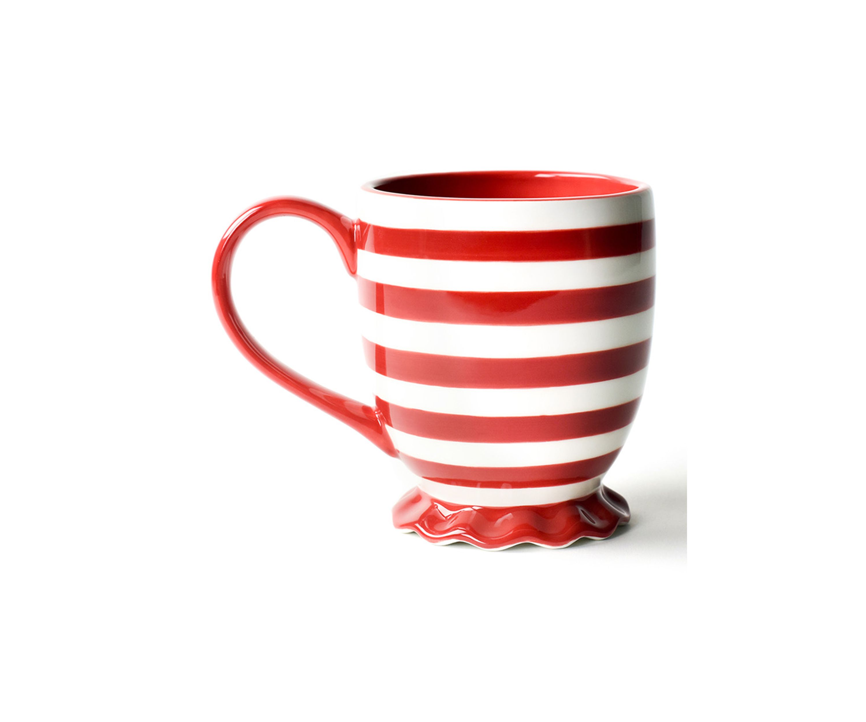 Red Stripe Ruffle Mug