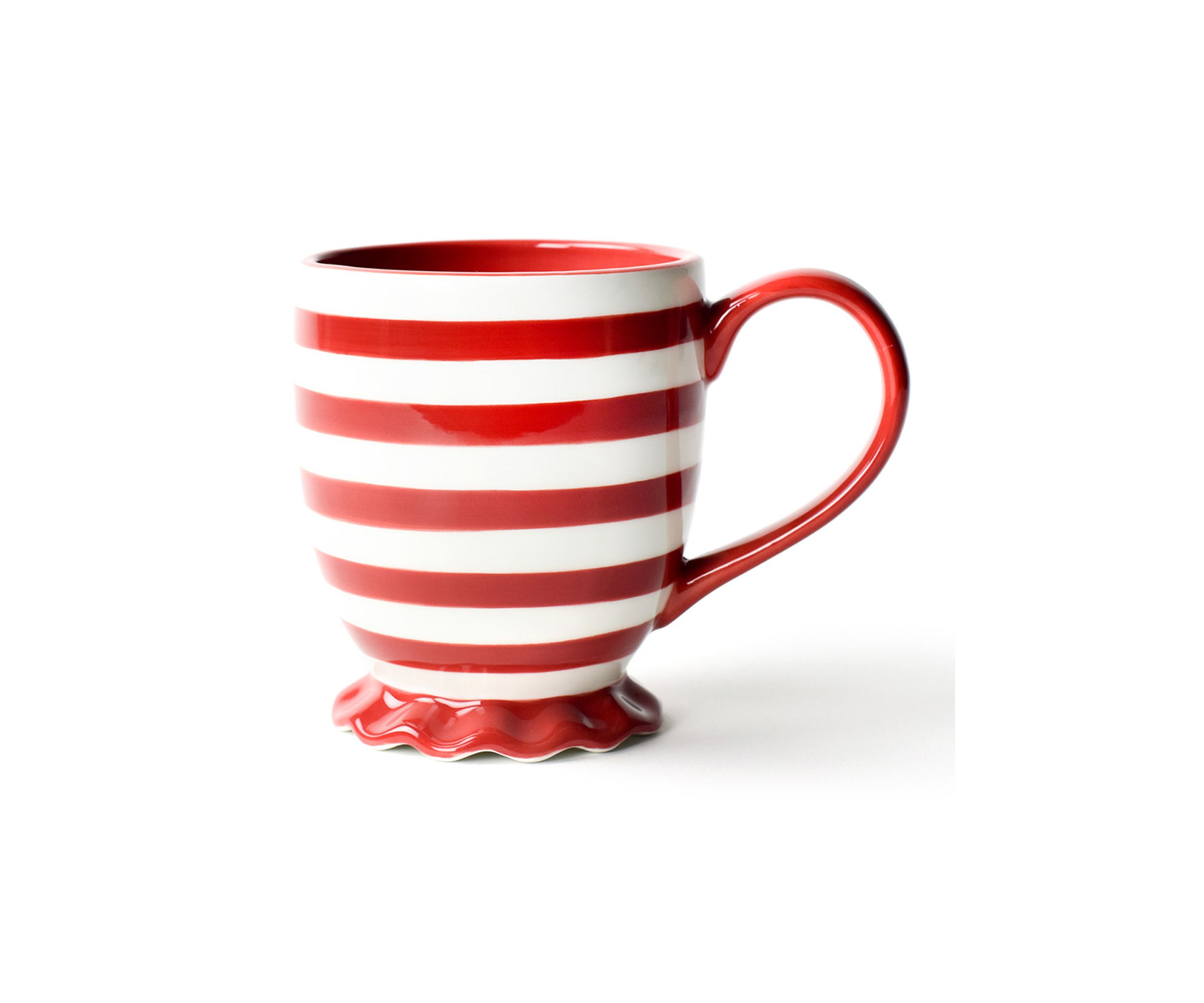 Red Stripe Ruffle Mug