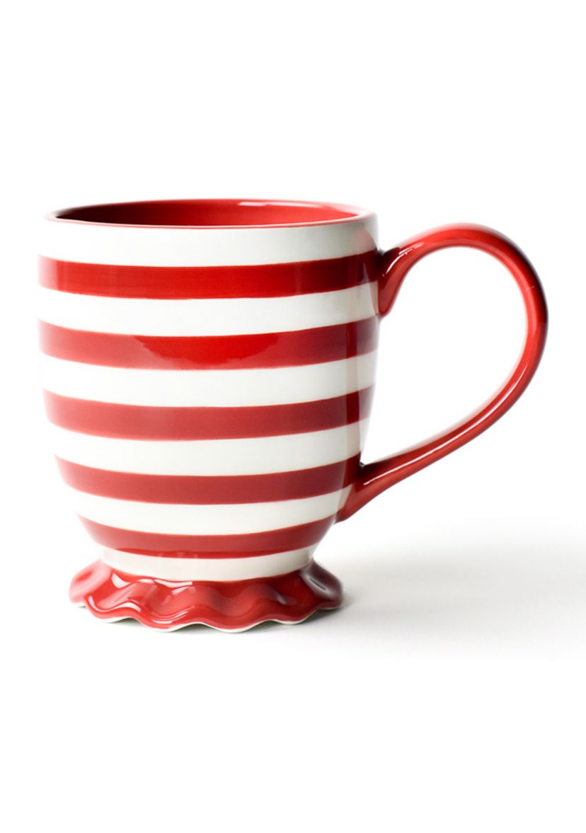 Red Stripe Ruffle Mug