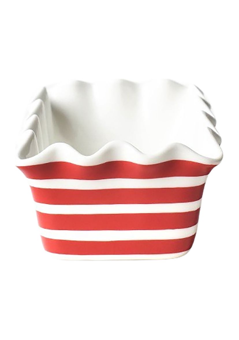 Red Stripe Ruffle Loaf Pan
