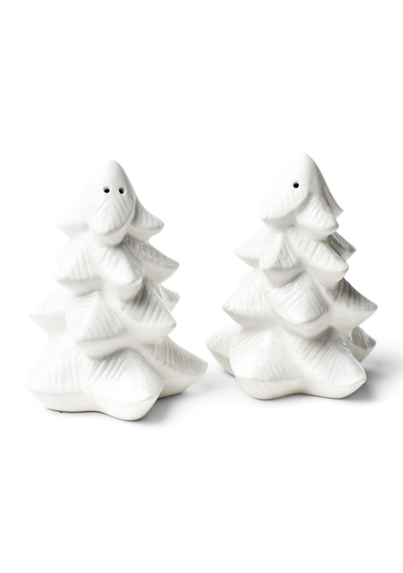 White Ceramic Tree Salt and Pepper Shaker Set