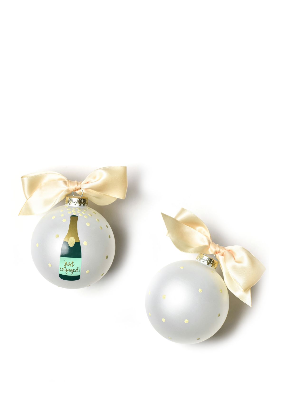 Just Engaged Champagne Pop Glass Ornament