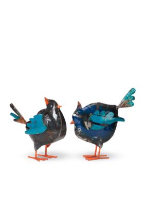Foreside Home Garden Set Of 2 Recycled Metal Birds Belk