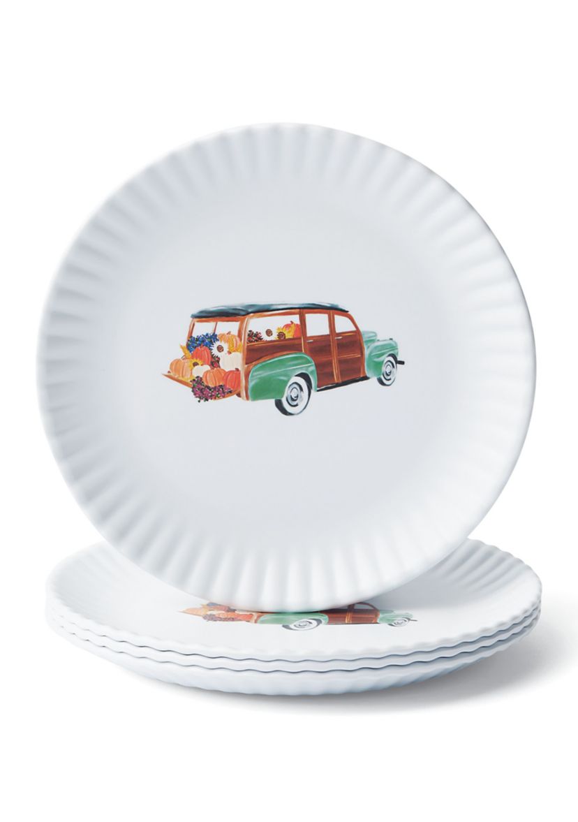 4 Piece Wagon Harvest Salad Plate Set