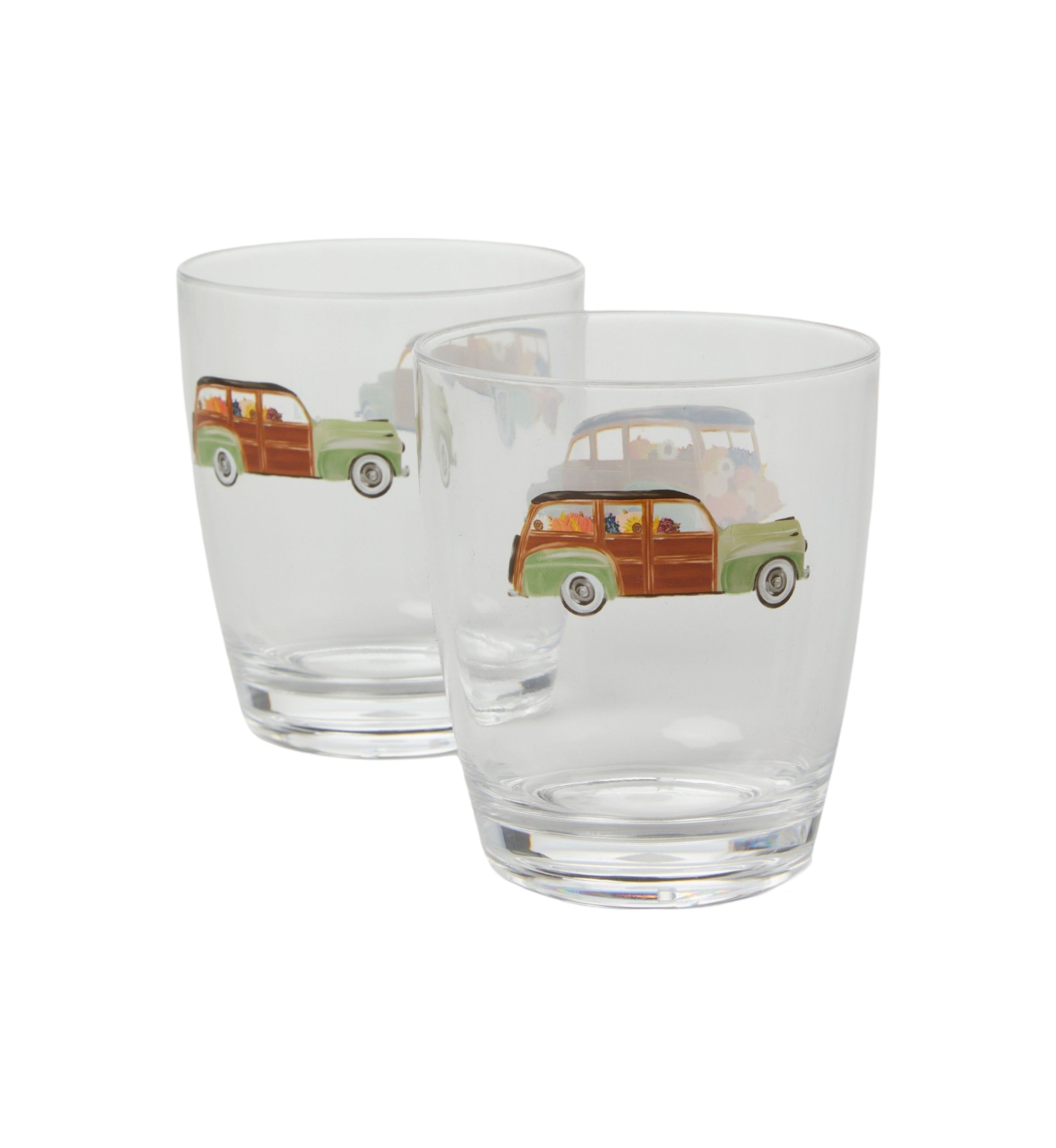 Wagon Harvest Drinking Glasses - Set of 2