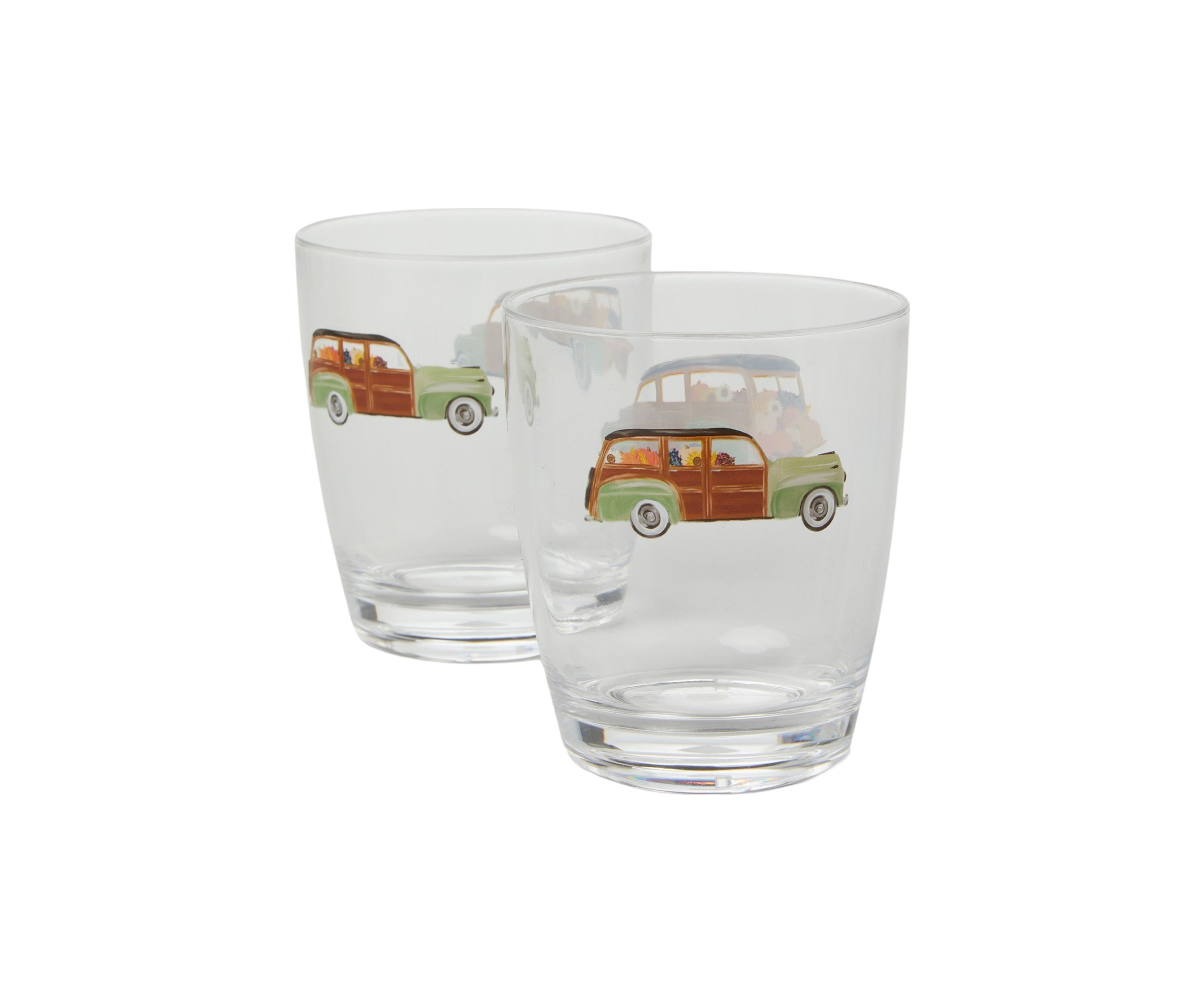 Wagon Harvest Drinking Glasses - Set of 2