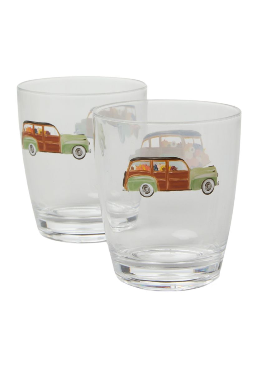 Wagon Harvest Drinking Glasses - Set of 2