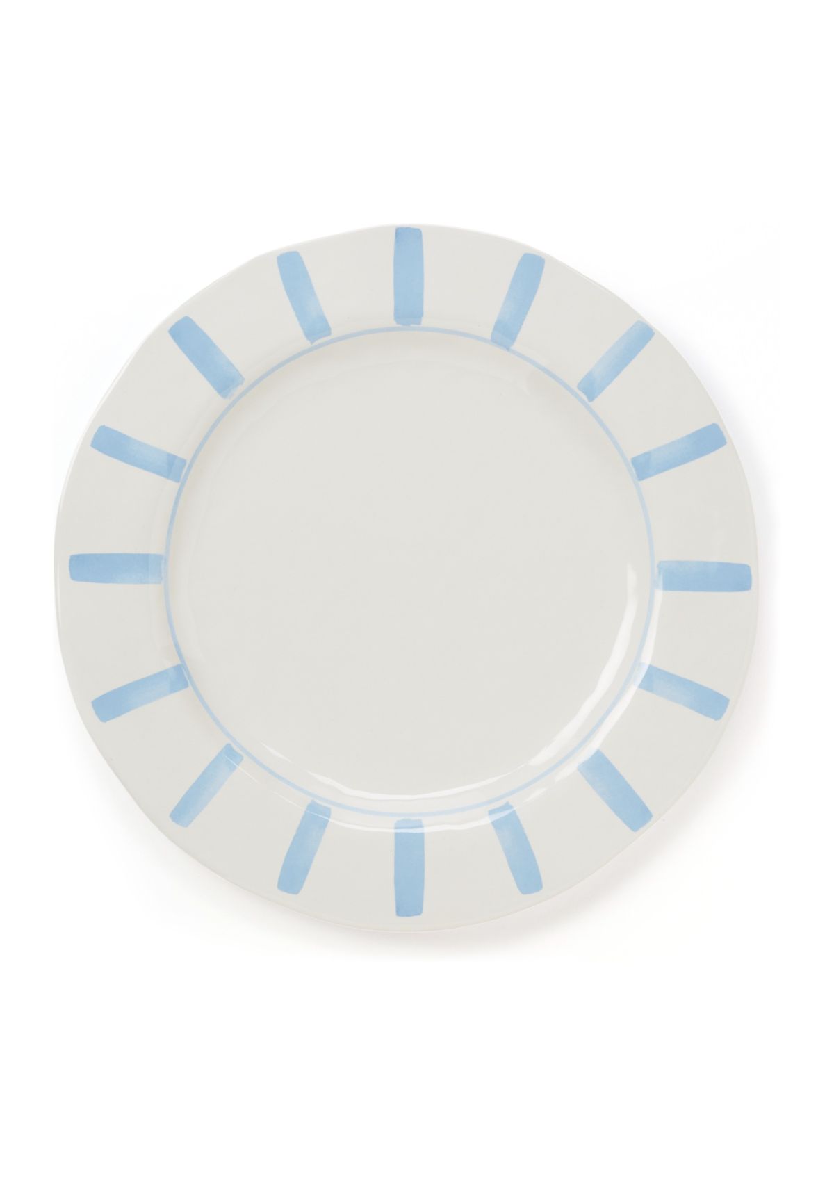 Set of 4 Striped Melamine Dinner Plates