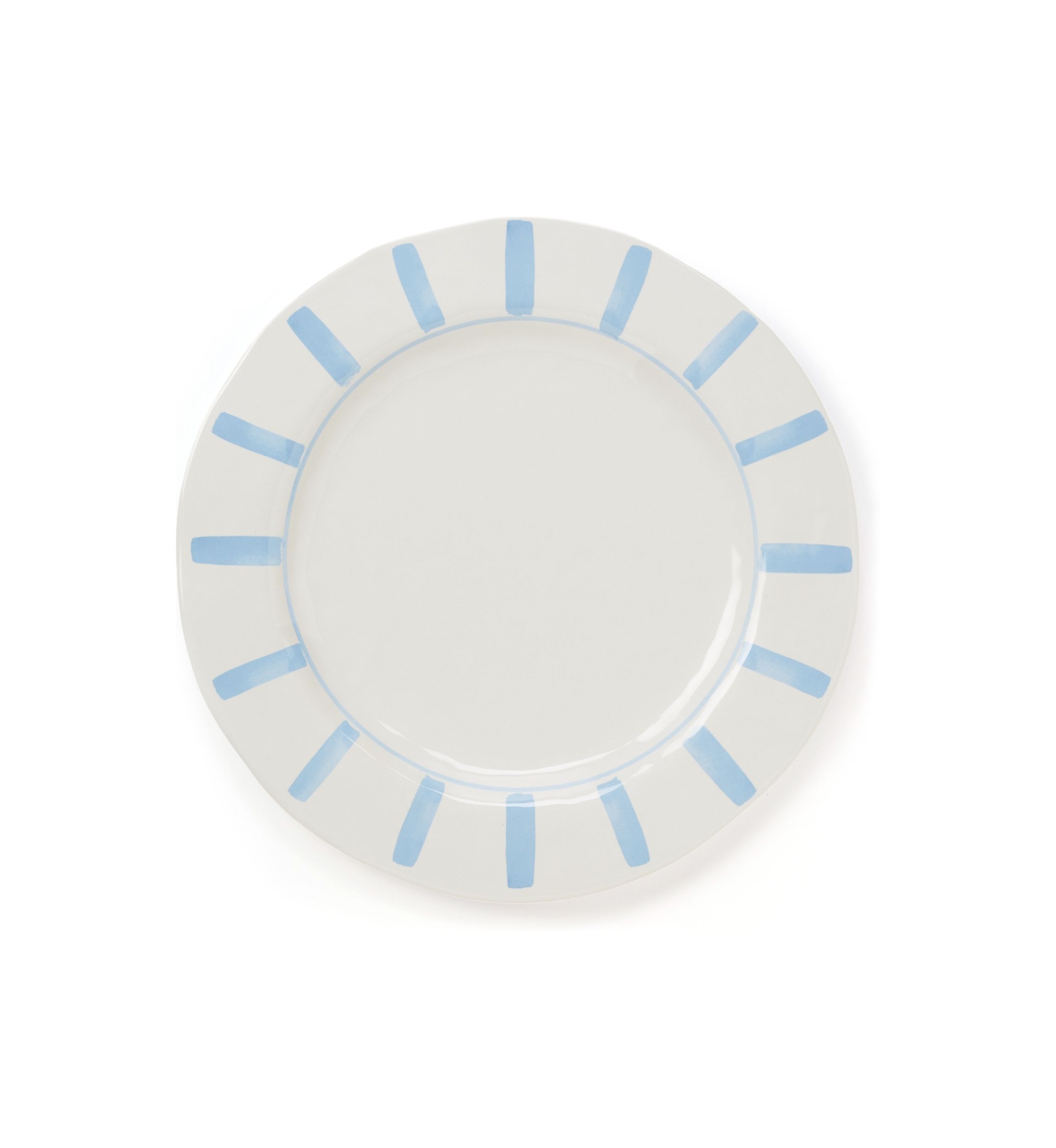 Set of 4 Striped Melamine Dinner Plates