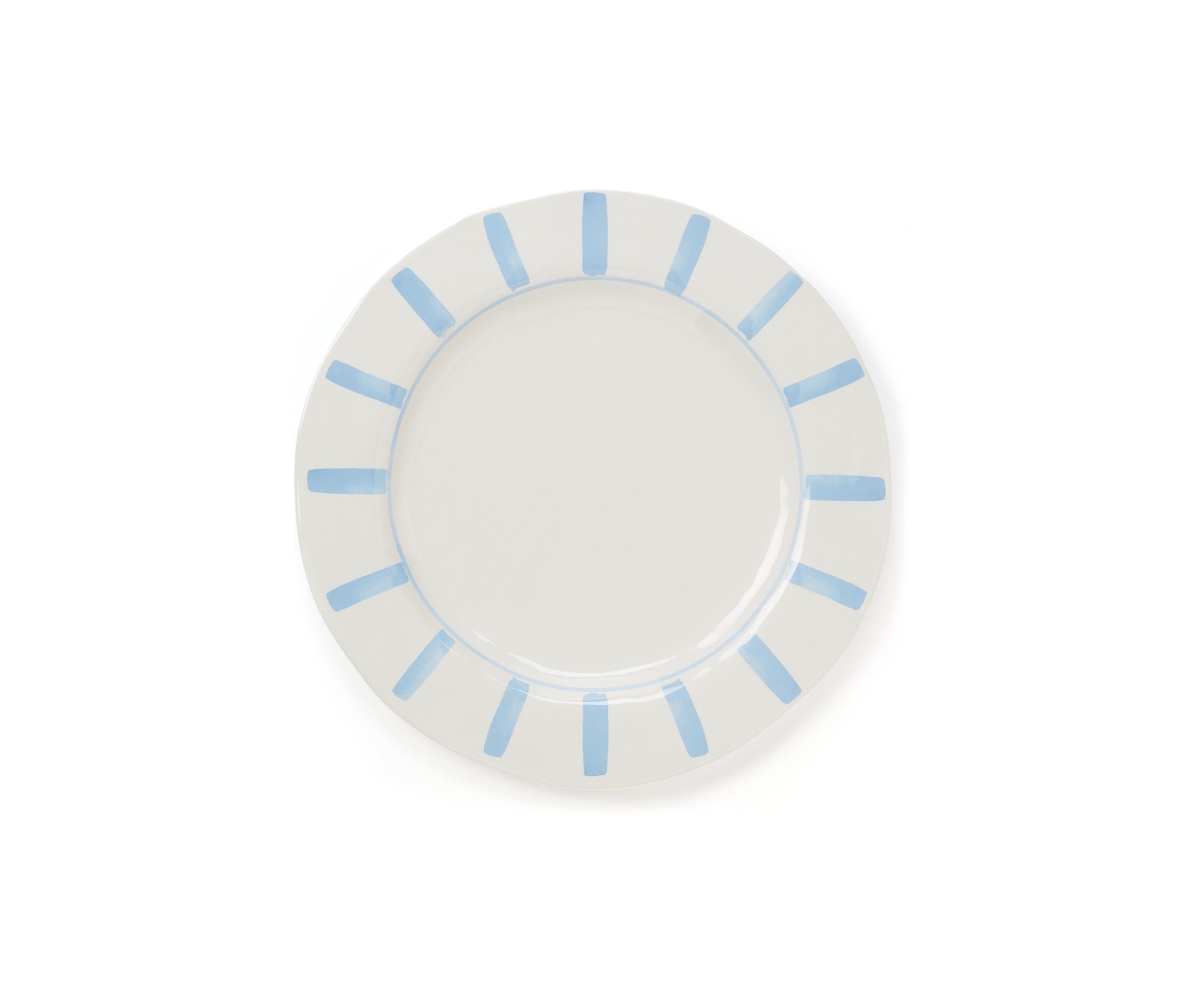 Set of 4 Striped Melamine Dinner Plates