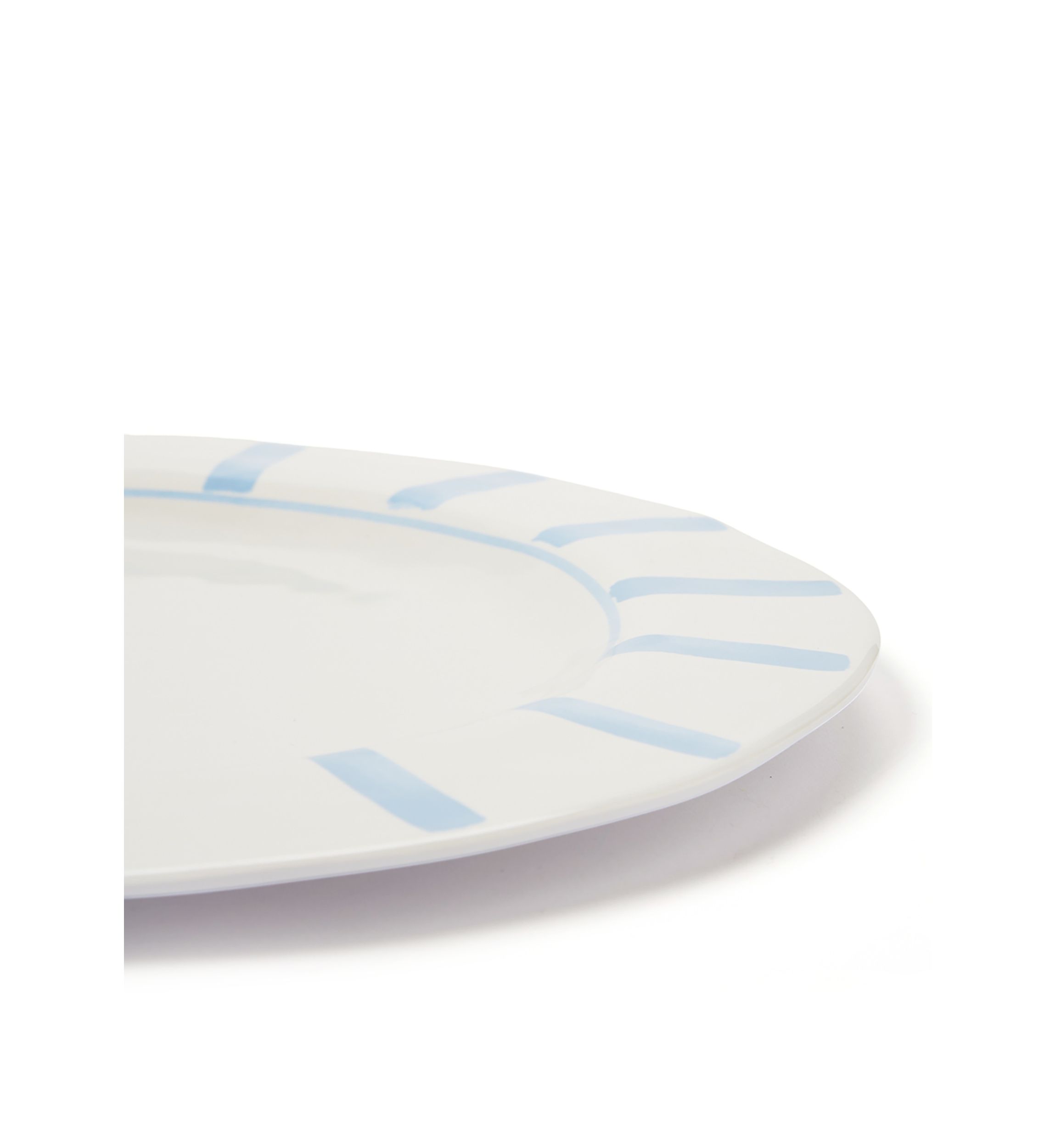 Set of 4 Striped Melamine Dinner Plates