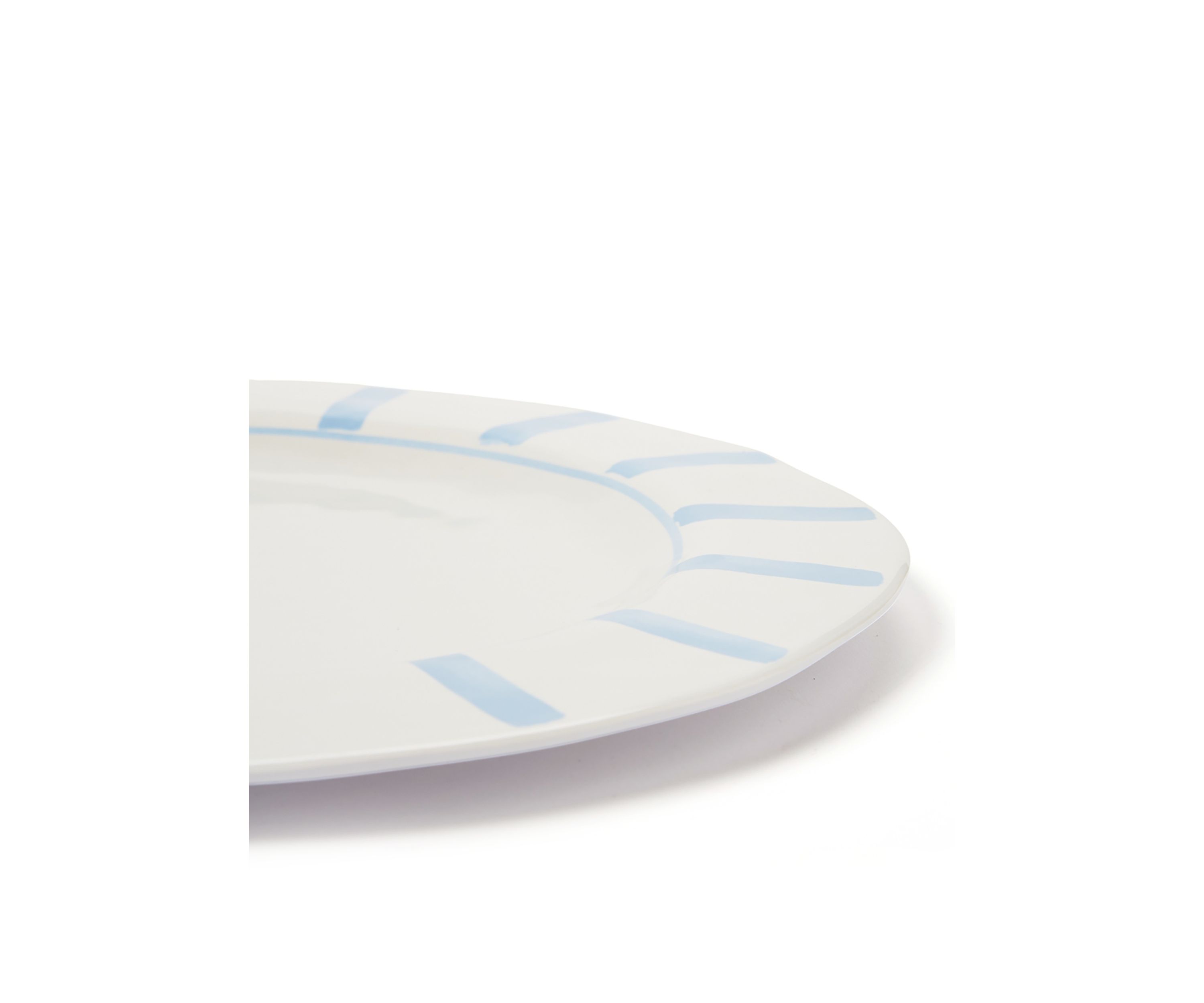 Set of 4 Striped Melamine Dinner Plates