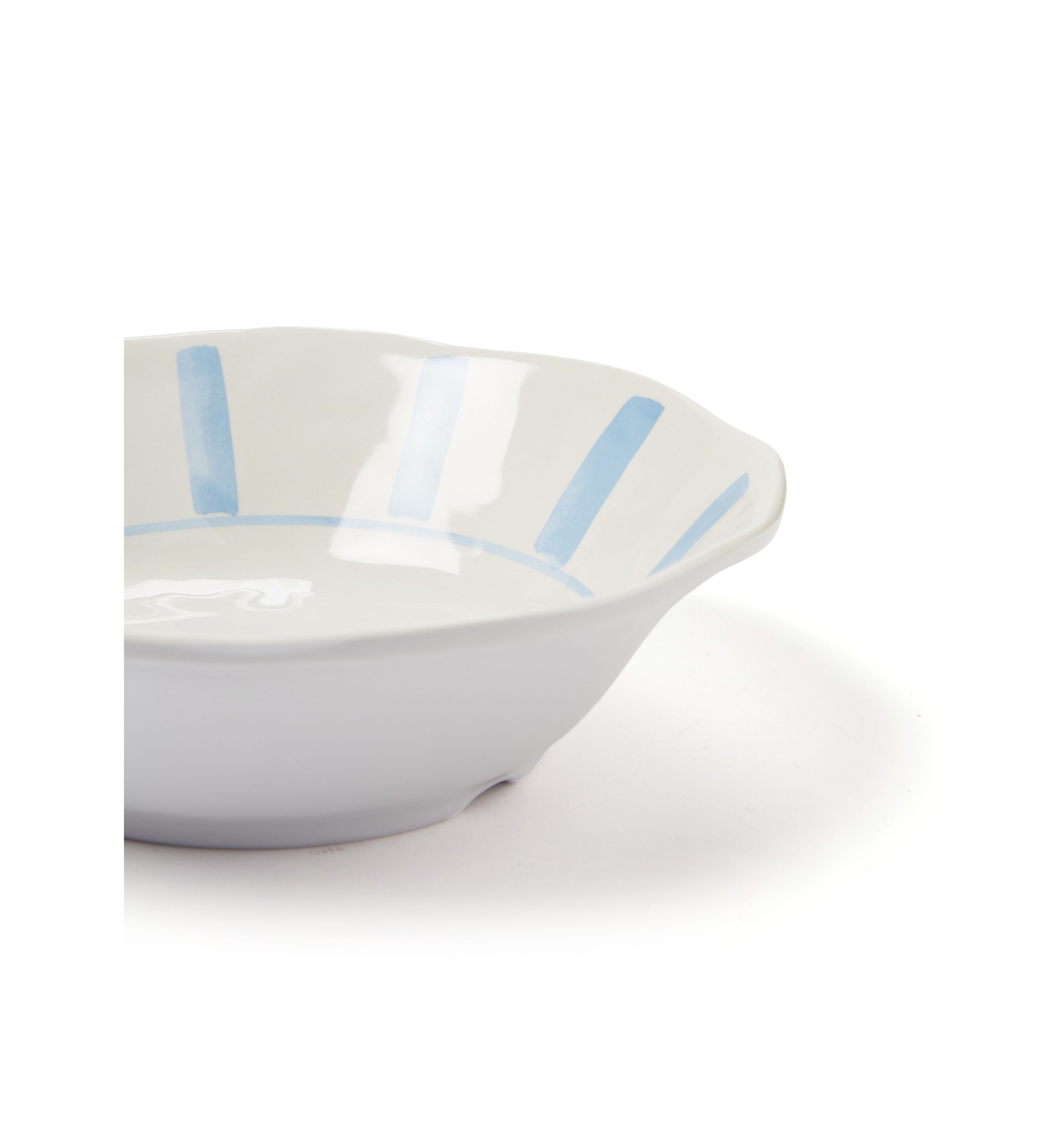Set of 4 Striped Melamine Salad Bowls