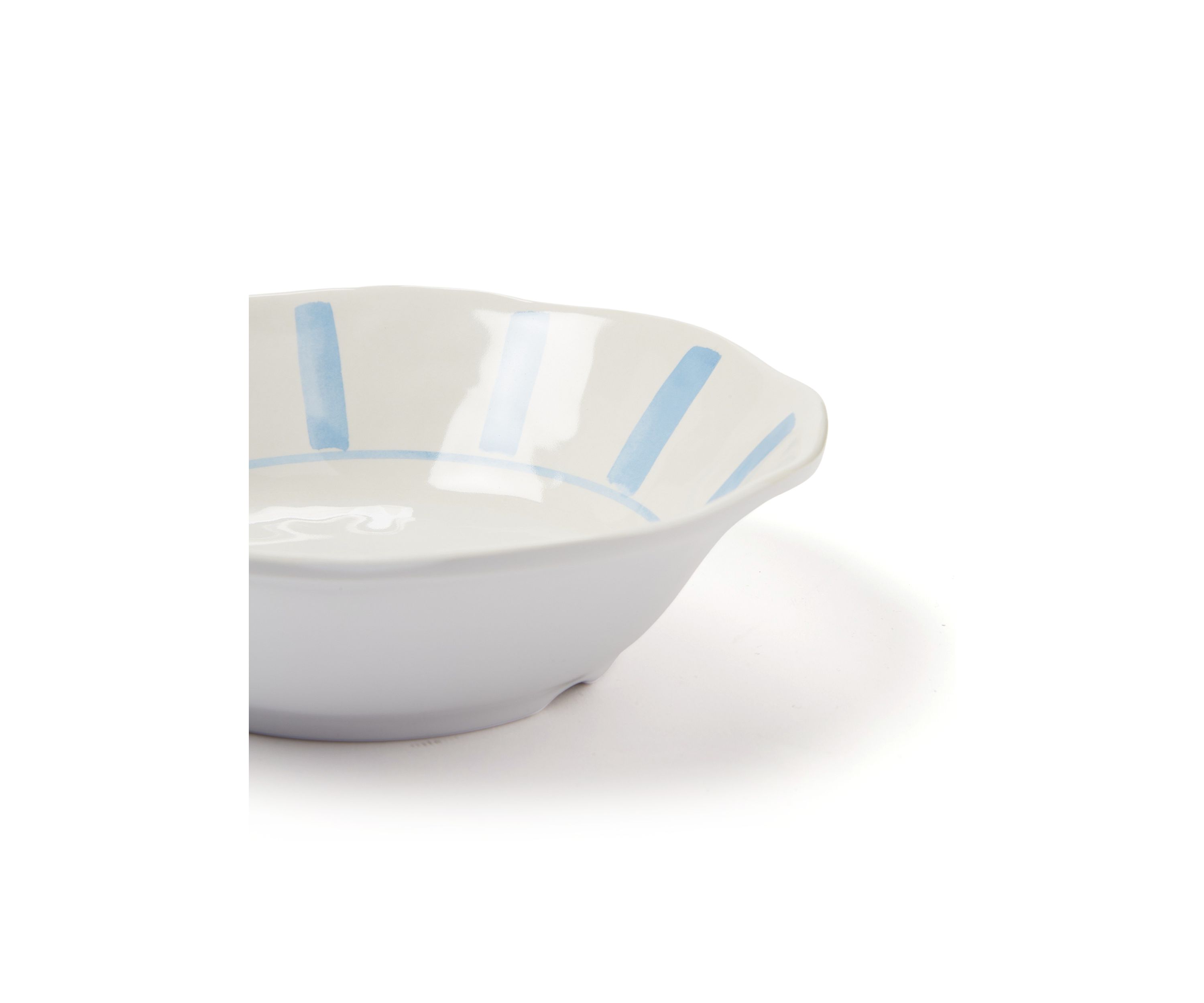 Set of 4 Striped Melamine Salad Bowls