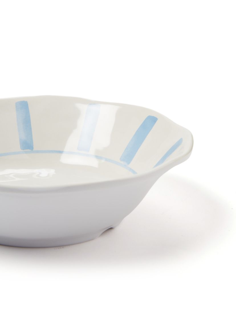 Set of 4 Striped Melamine Salad Bowls