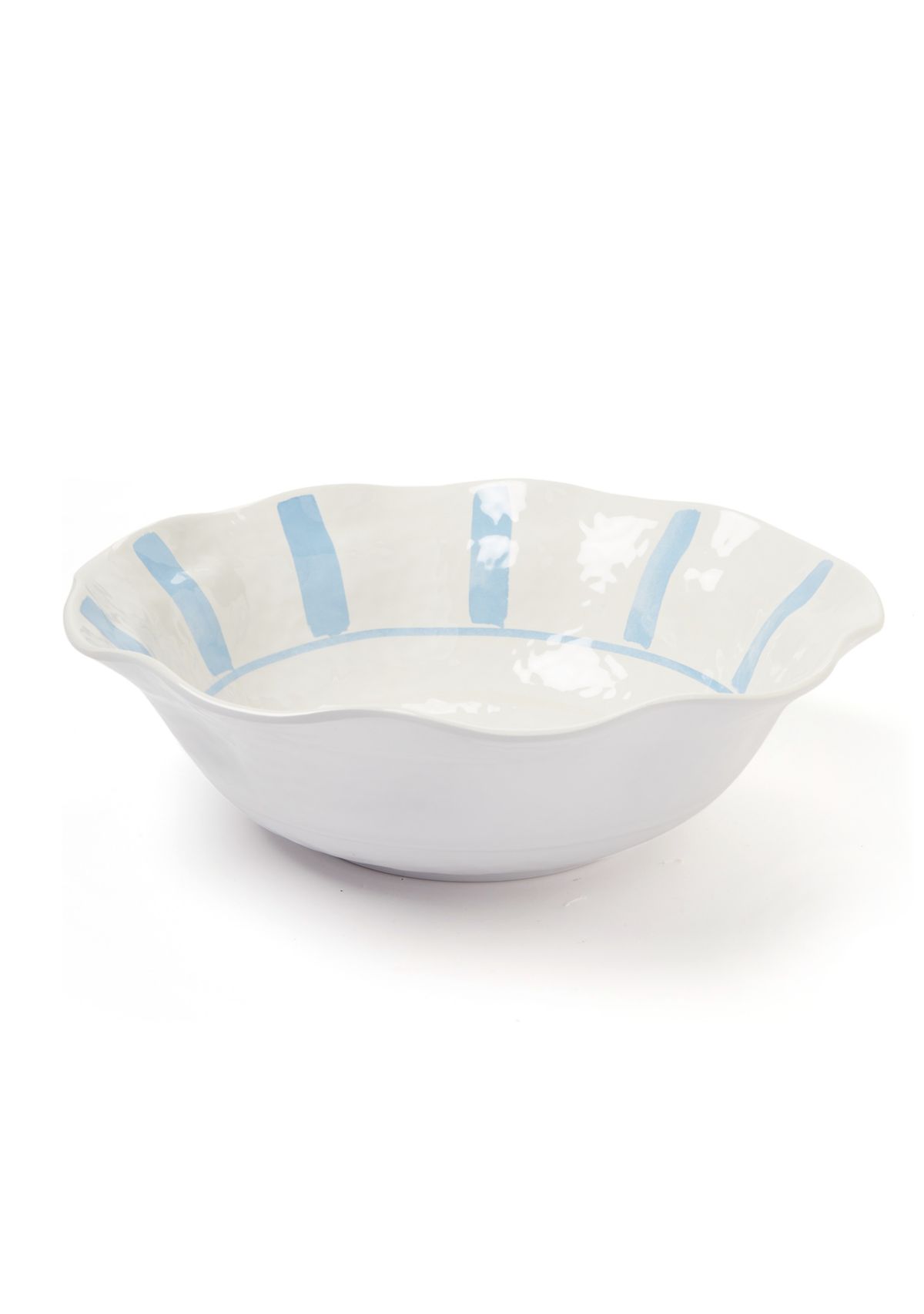 Striped Melamine Serving Bowl