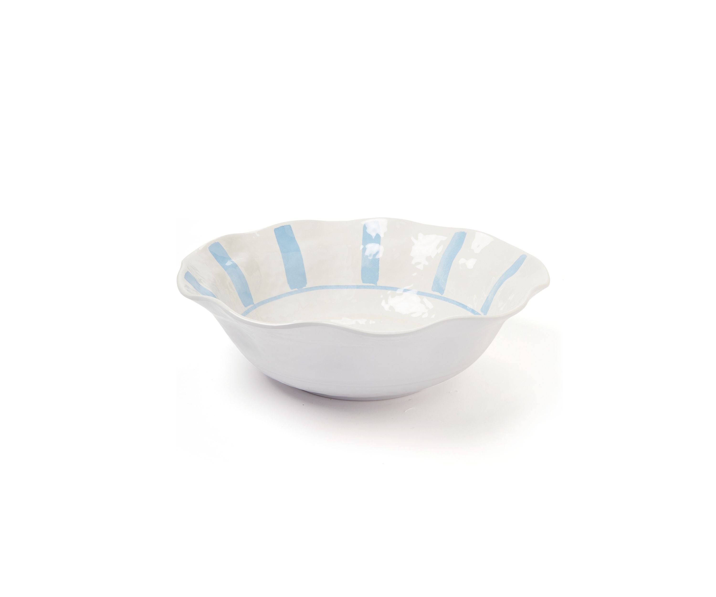Striped Melamine Serving Bowl