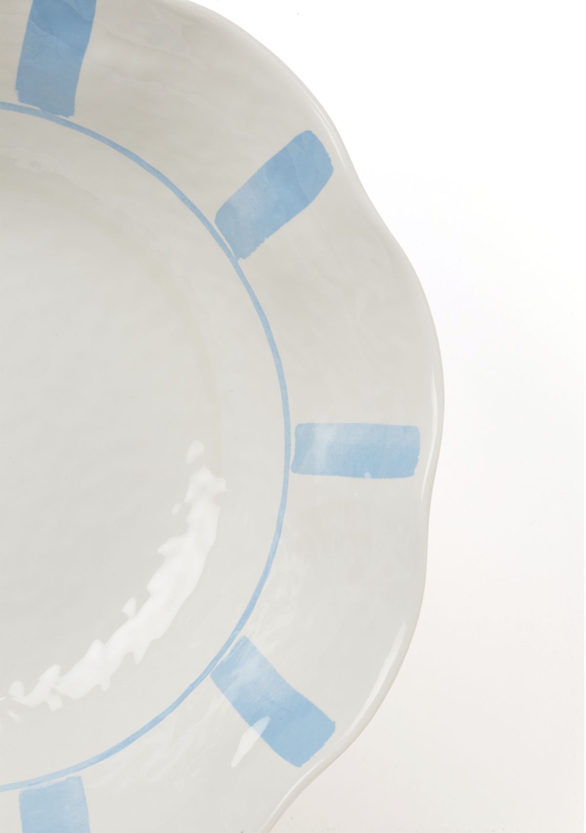 Striped Melamine Serving Bowl