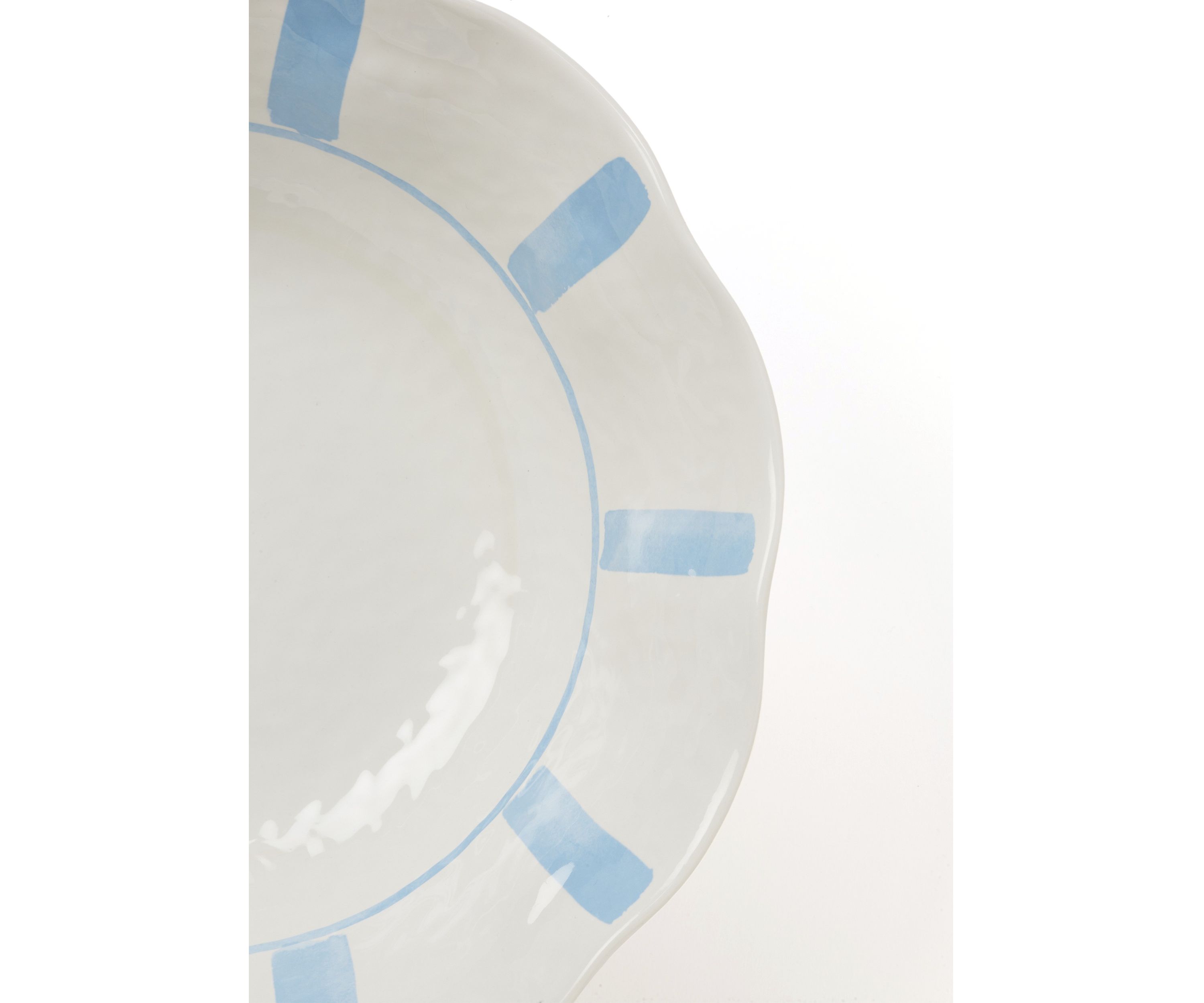 Striped Melamine Serving Bowl