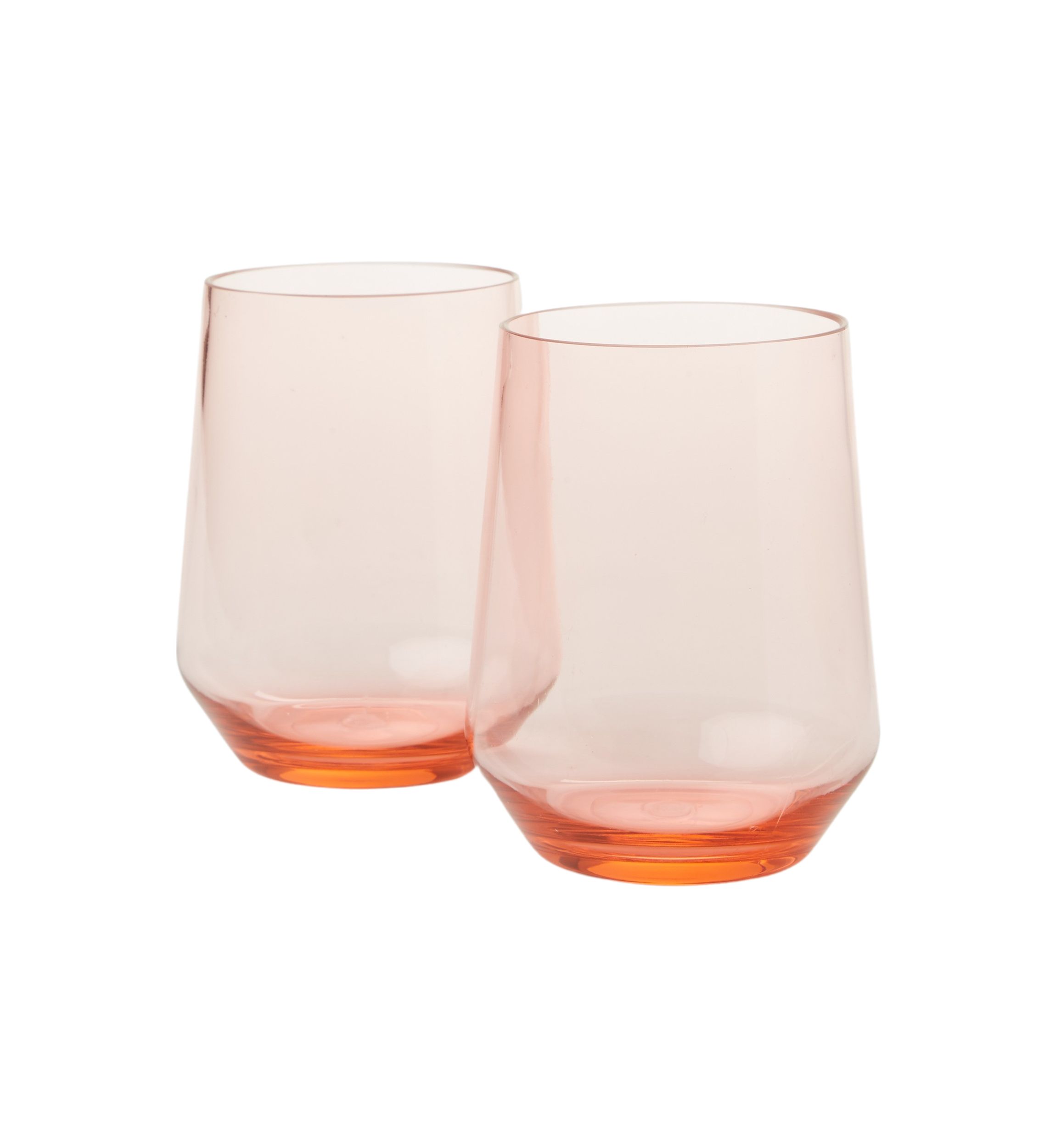 Set of 2 Peachy Keen Stemless Wine Glasses