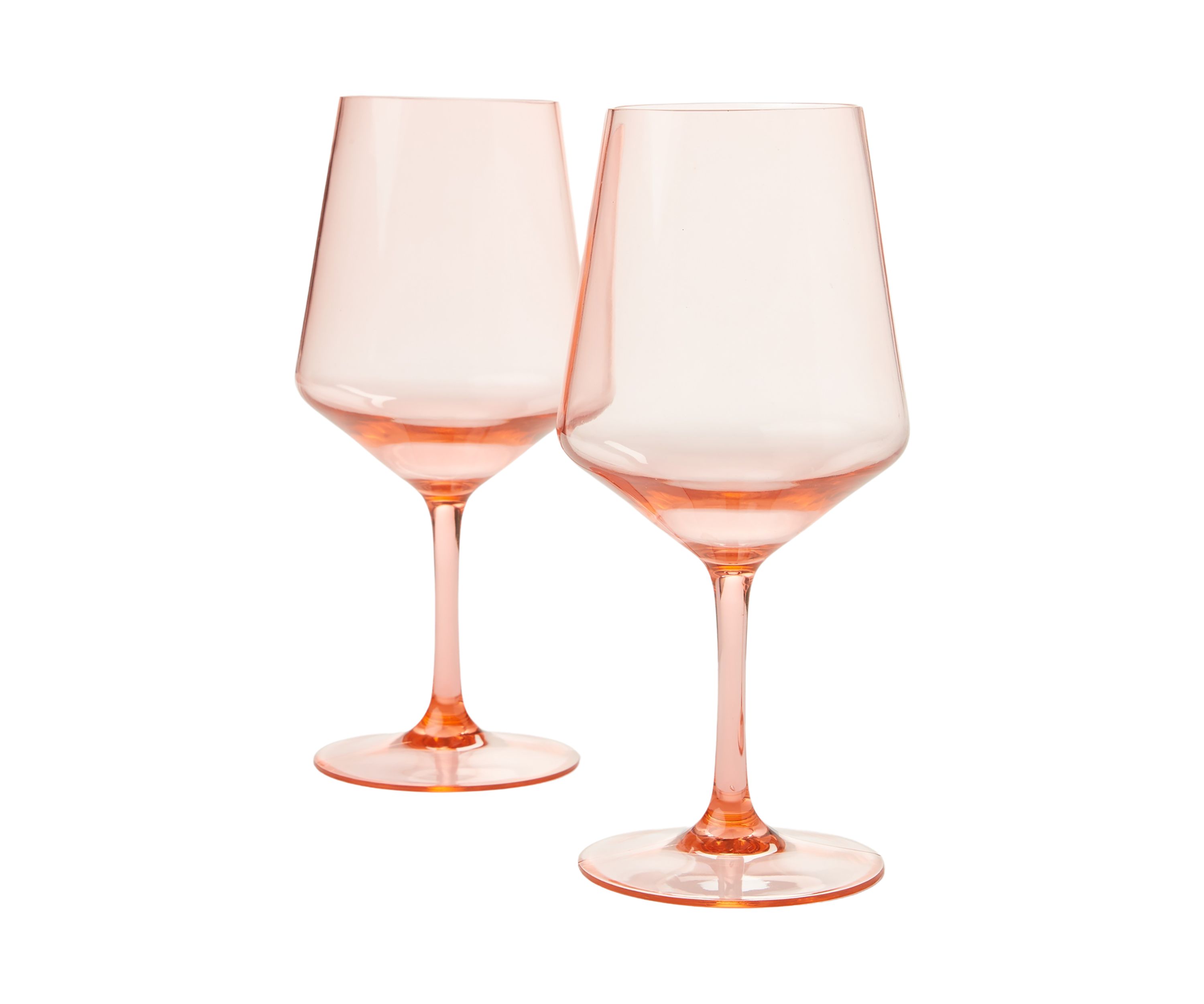 Set of 2 Peachy Keen Stemmed Wine Glasses