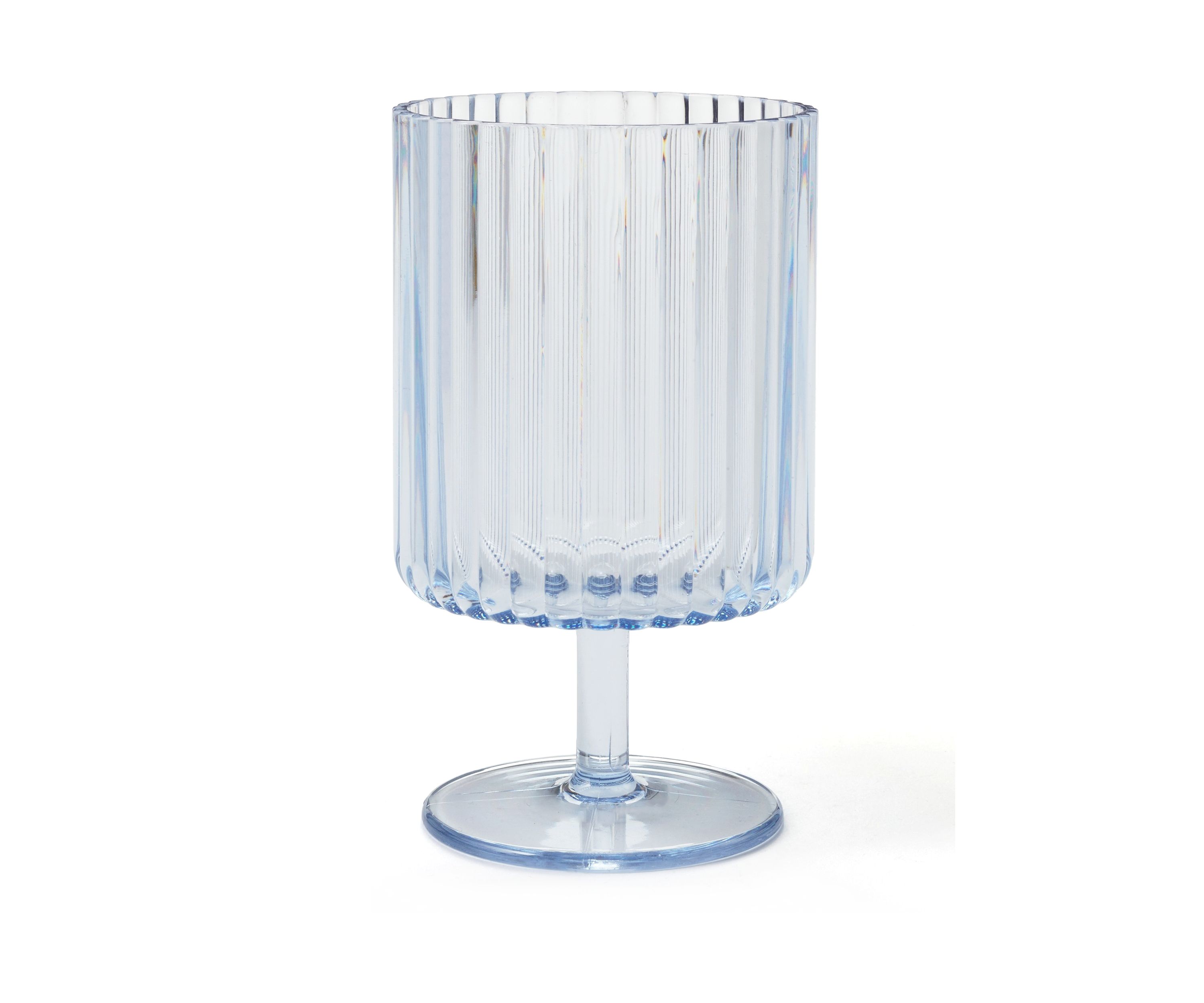 Clear Fluted Acrylic Goblet - Set of 4