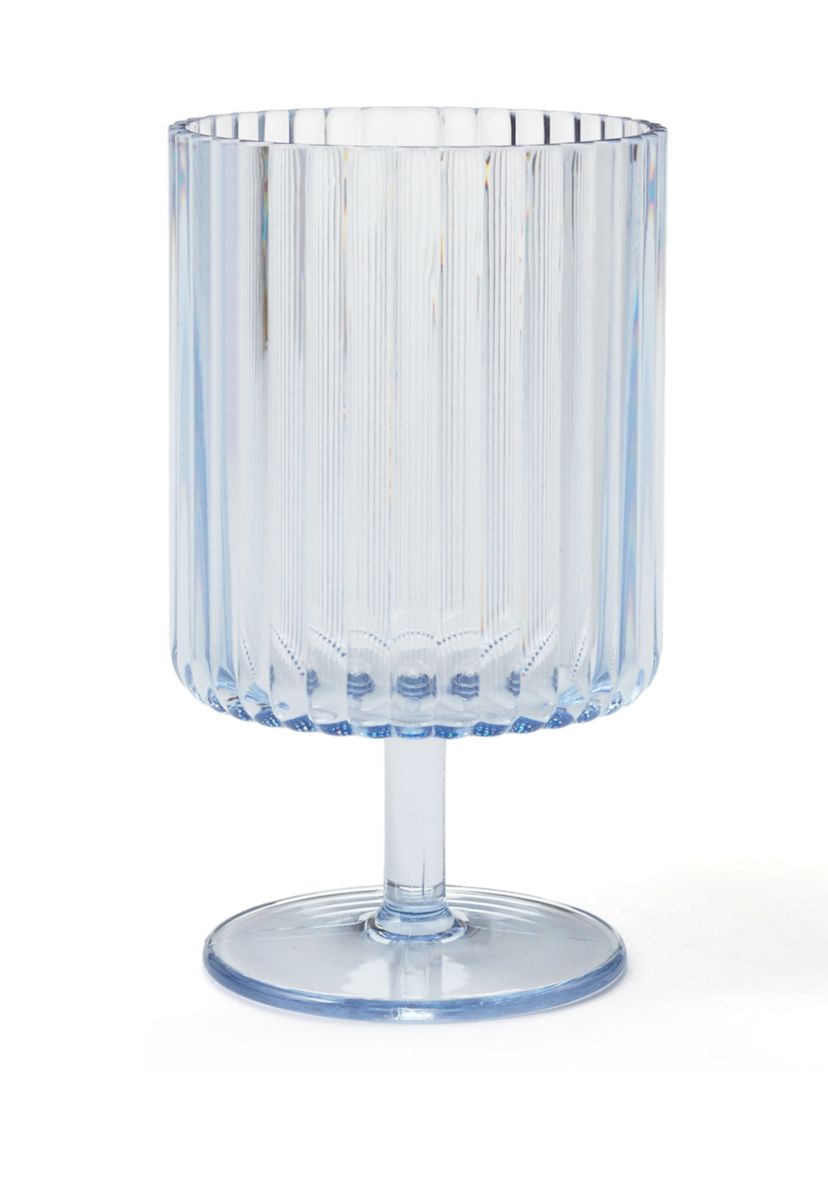 Clear Fluted Acrylic Goblet - Set of 4