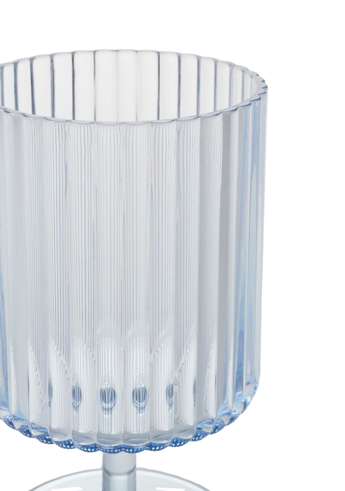 Clear Fluted Acrylic Goblet - Set of 4