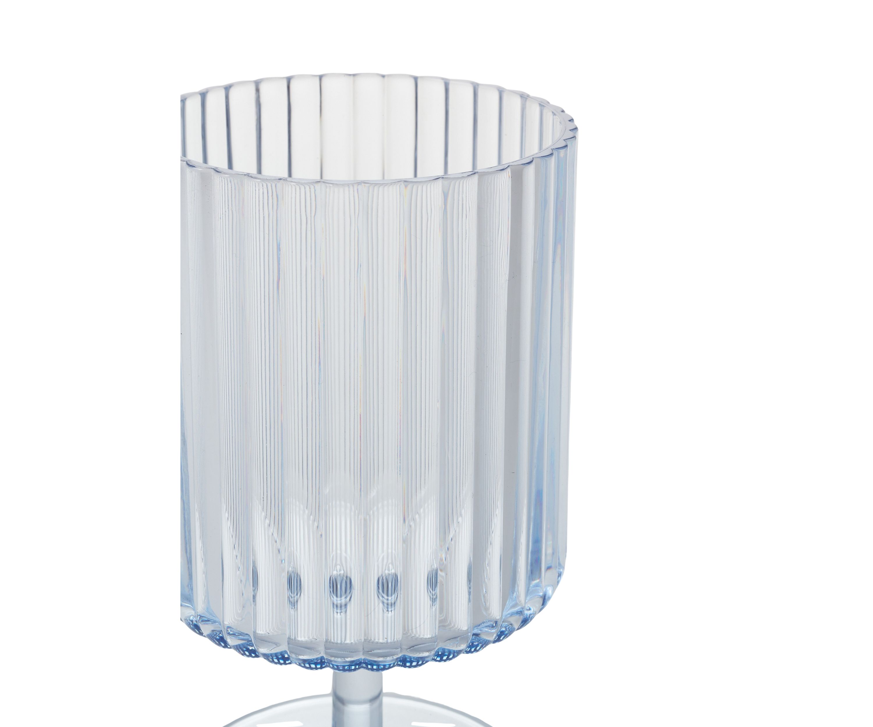Clear Fluted Acrylic Goblet - Set of 4
