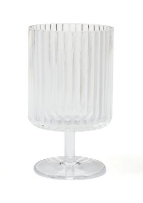 Clear Fluted Acrylic Goblet - Set of 4