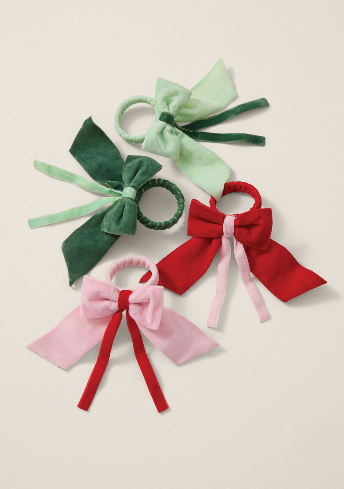 Sewing Down South x Crown & Ivy™ Decorative Velvet Bow Napkin Rings - Set of 4